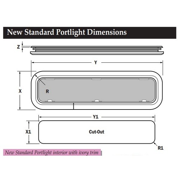 Купить Иллюминатор открывающийся Lewmar Standard Portlight 393422500 646x191x4мм размер 4 7ft.ru в интернет магазине Семь Футов