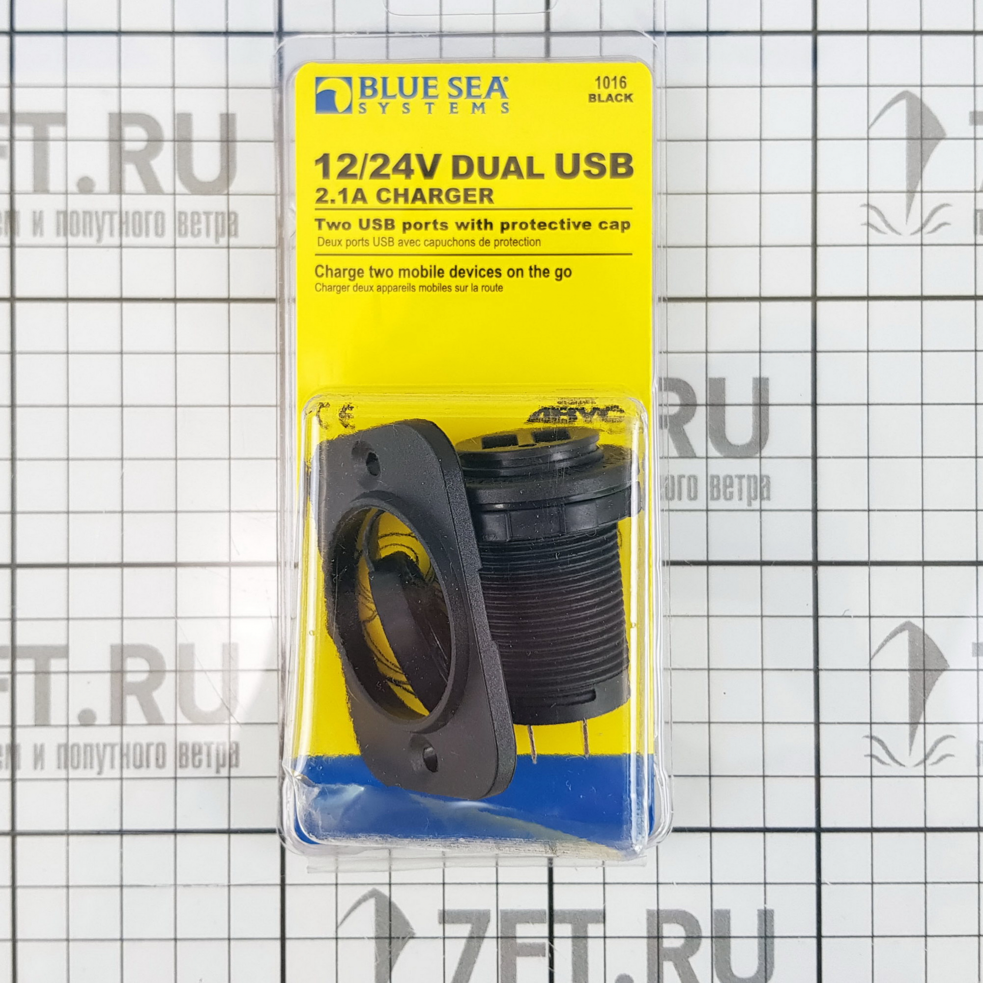 Купить Двойная розетка USB для зарядки мобильных устройств Blue Sea 1016 12/24В 2,1А чёрная 7ft.ru в интернет магазине Семь Футов