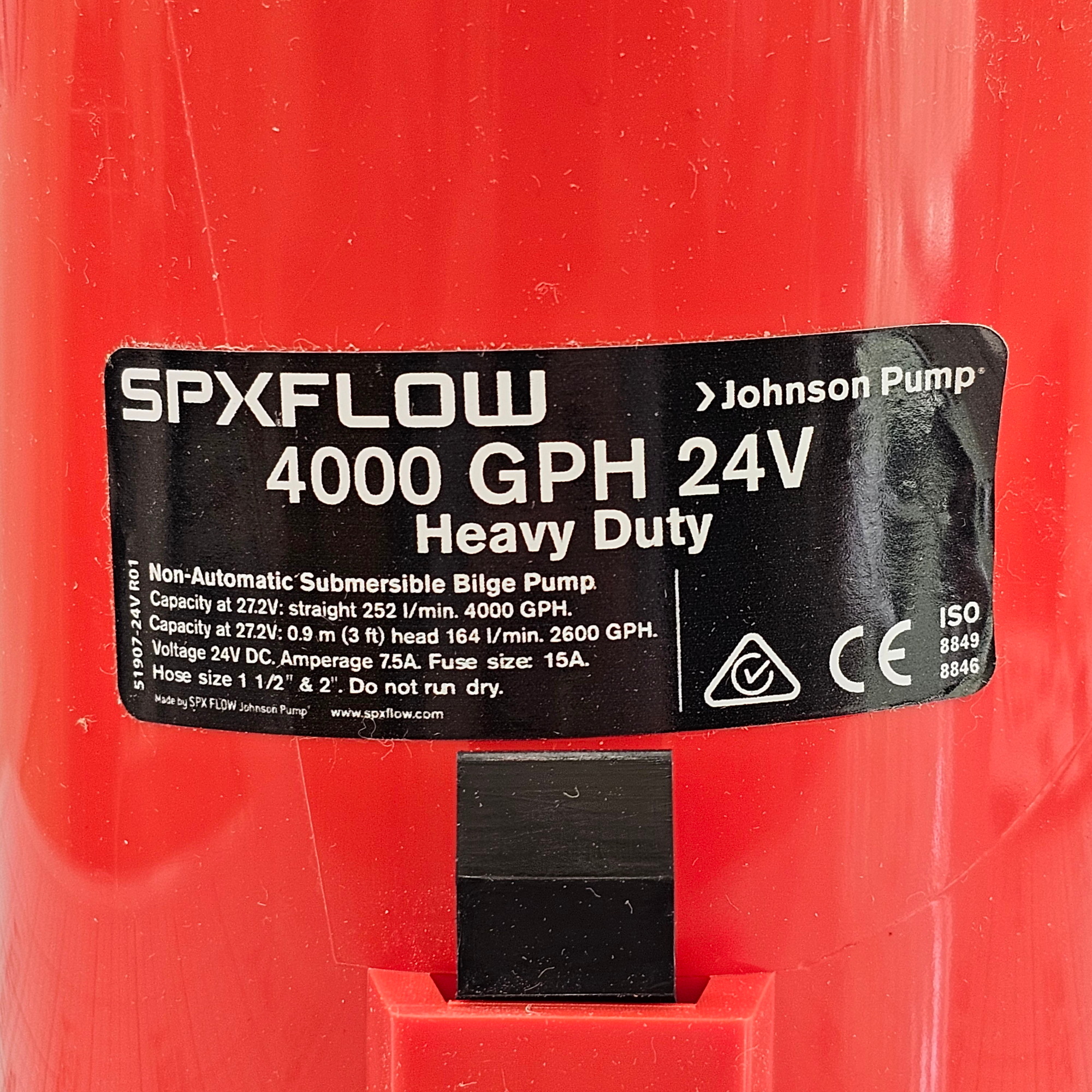 Купить Помпа трюмная Johnson Pump 32-4000-02 Heavy Duty Bilge 4000GPH 24В 7,5А 252л/мин под шланг Ø30/50мм погружная высокопроизводительная 7ft.ru в интернет магазине Семь Футов