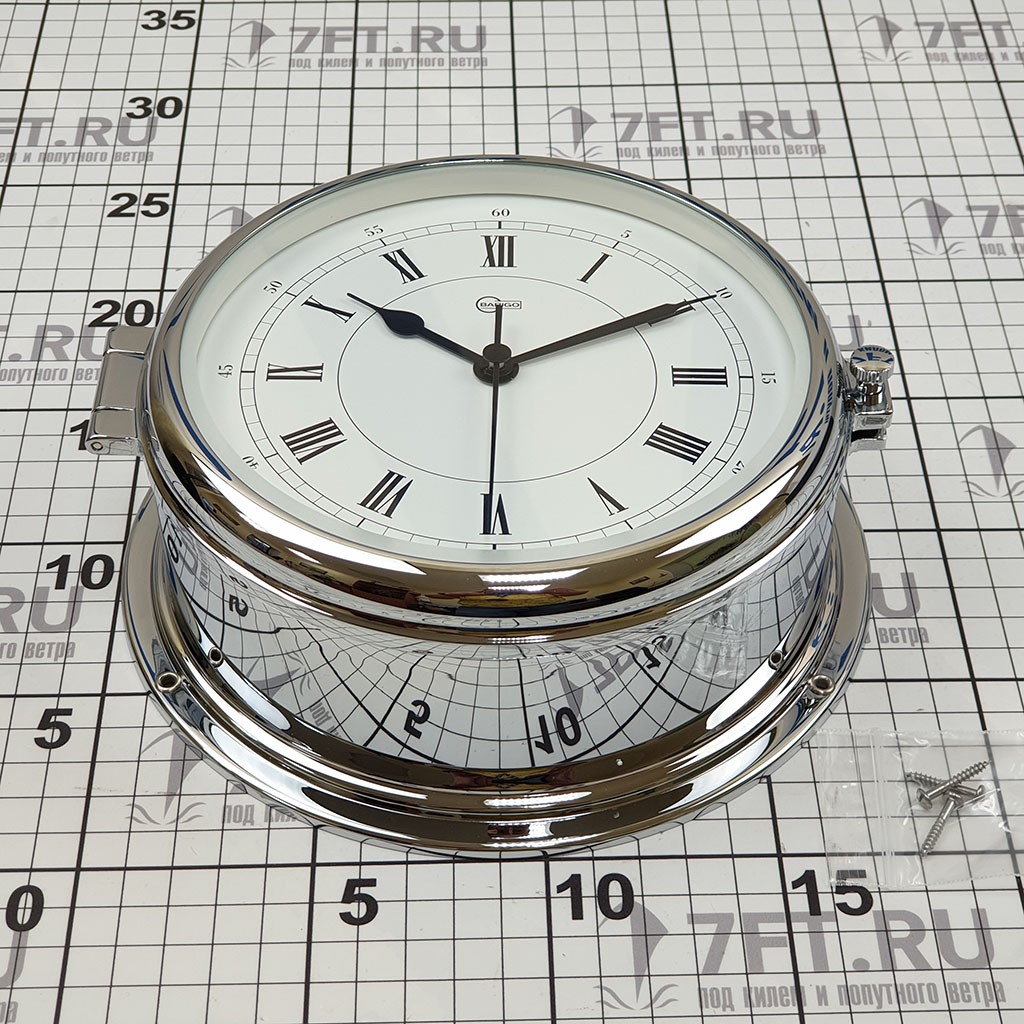 Купить Часы-иллюминатор кварцевые Barigo Skipper 587CR 180x70мм Ø150мм из хромированной латуни 7ft.ru в интернет магазине Семь Футов
