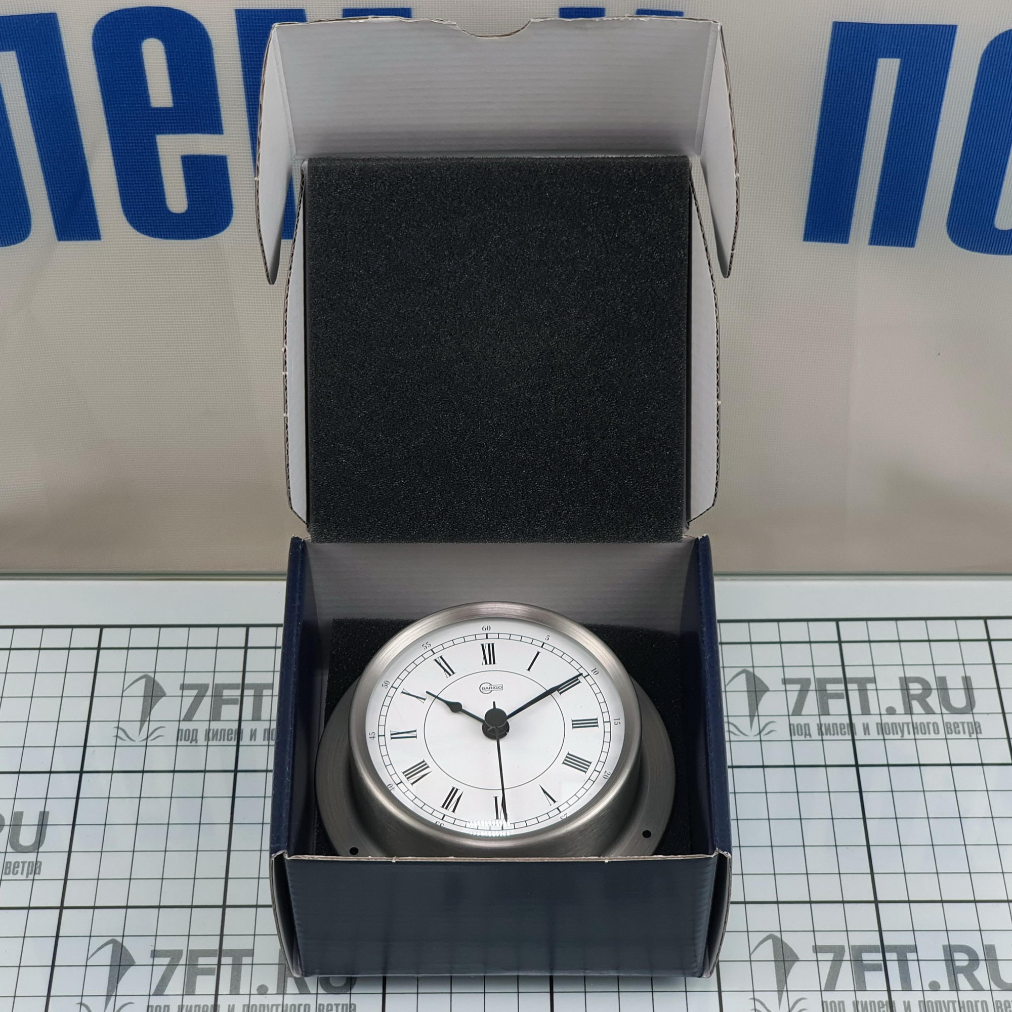 Купить Часы кварцевые Barigo Sky 683RF 110x32мм Ø85мм белый из матовой нержавеющей стали 7ft.ru в интернет магазине Семь Футов