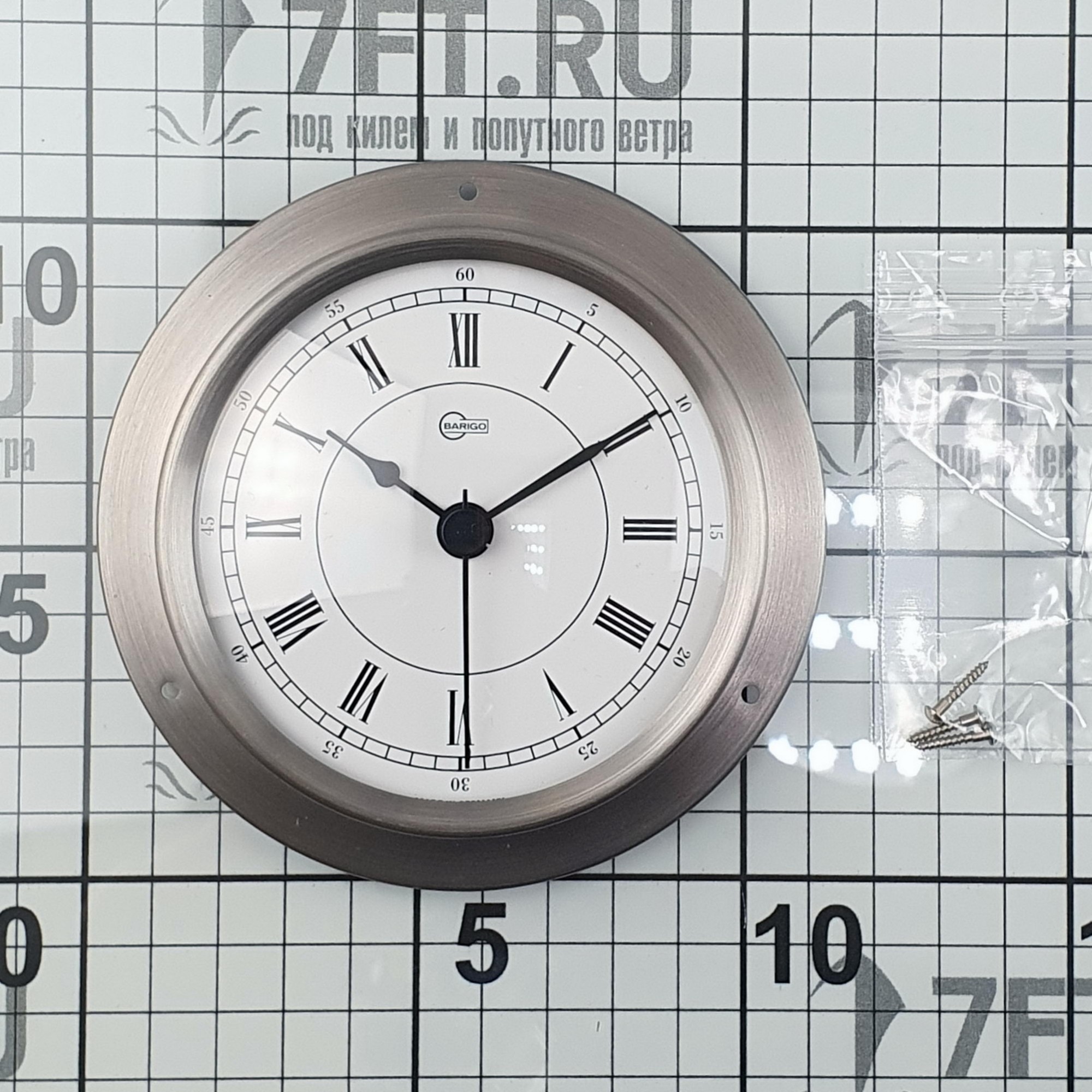 Купить Часы кварцевые Barigo Sky 683RF 110x32мм Ø85мм белый из матовой нержавеющей стали 7ft.ru в интернет магазине Семь Футов