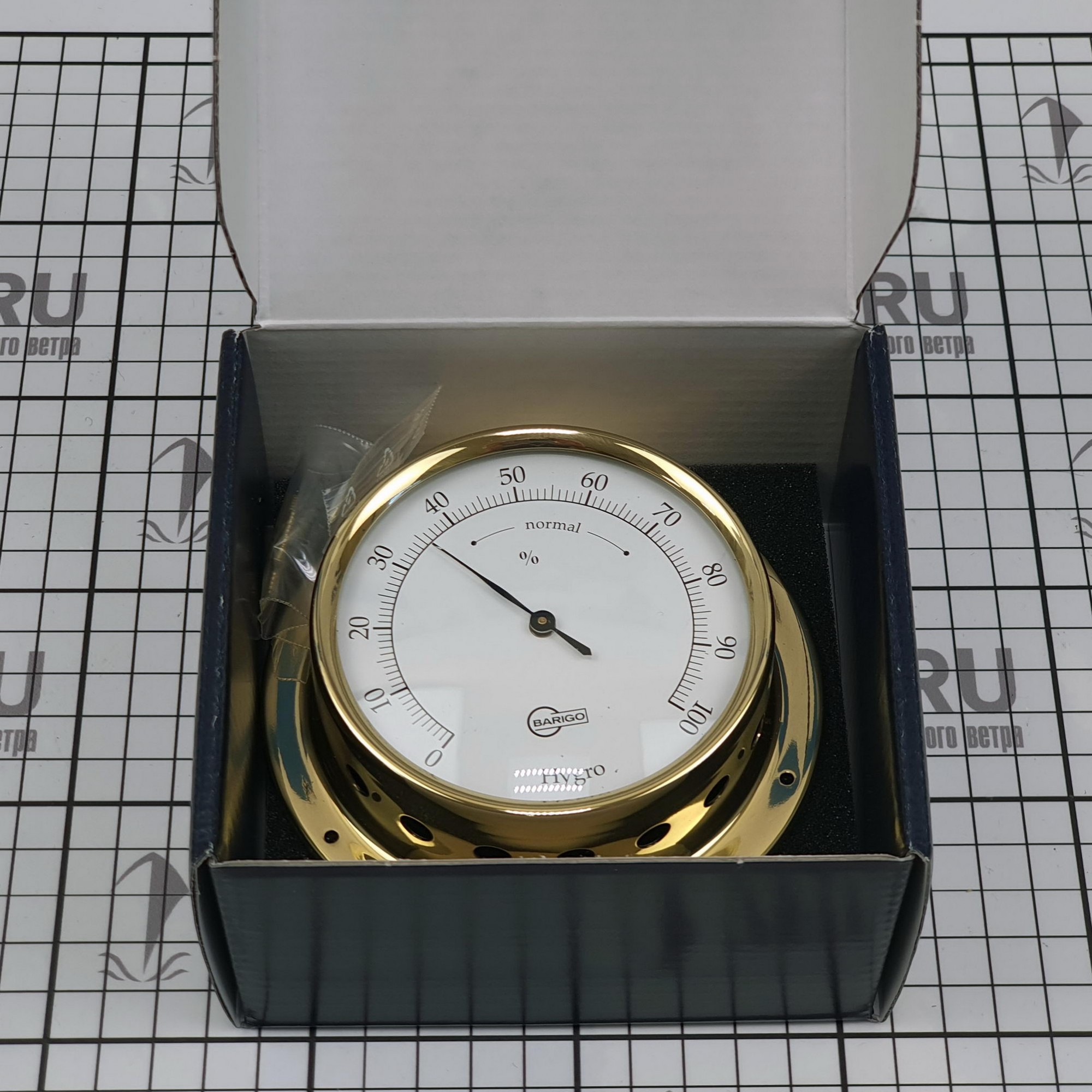 Купить Гигрометр судовой Barigo Tempo 783MS 110x32мм Ø85мм золотой из полированной латуни 7ft.ru в интернет магазине Семь Футов