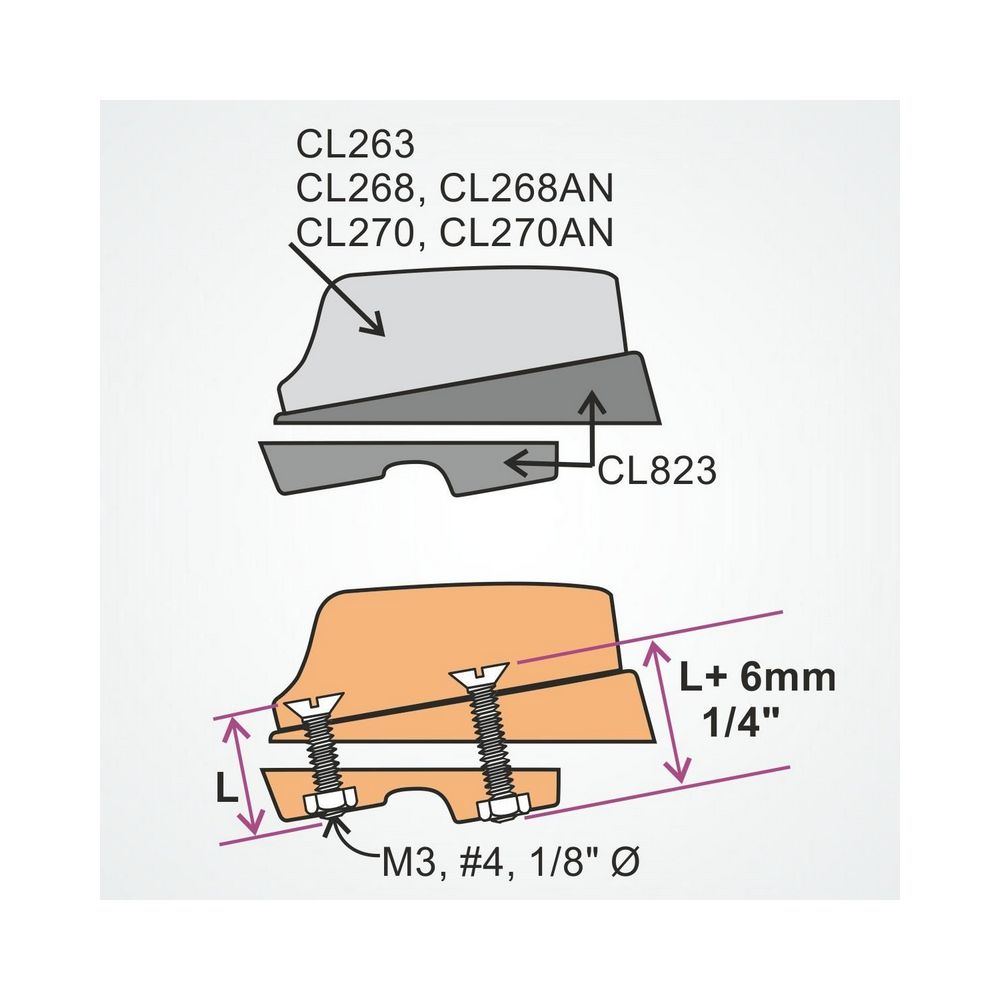 Купить Клиновидная накладка Clamcleat CL823 47x18x9 мм для щелевых стопоров полипропиленовая 7ft.ru в интернет магазине Семь Футов