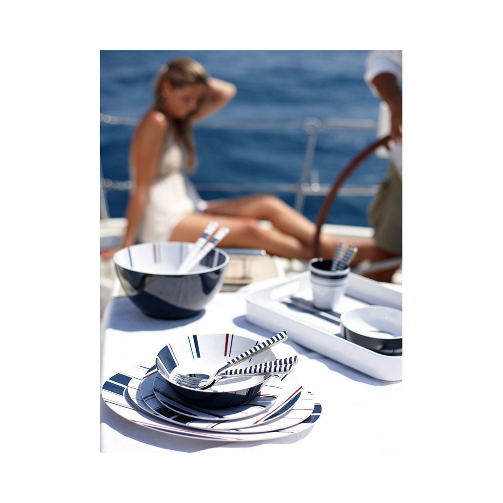 Купить Салатница из меламина с двумя ложками Marine Business Monaco 19008 250мм 340г синяя 7ft.ru в интернет магазине Семь Футов