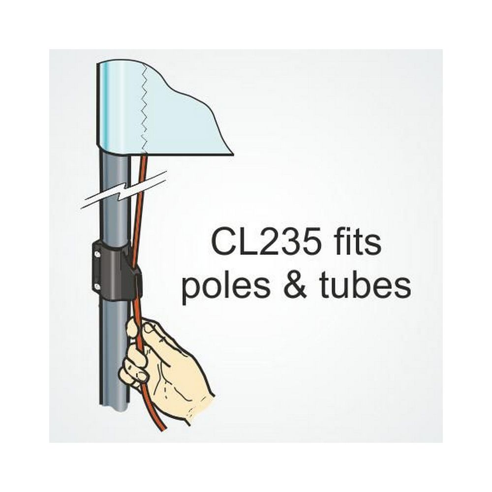 Купить Цельный зажим Clamcleat CL235 67x36 мм нейлоновый для труб 30 - 32 мм 7ft.ru в интернет магазине Семь Футов