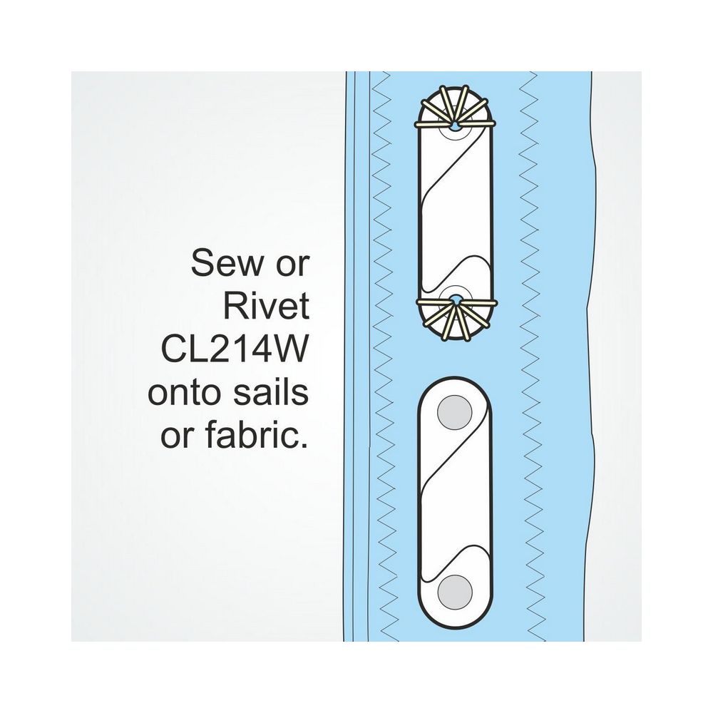 Купить Стопор щелевой Clamcleat CL214W 70x21x13мм левосторонний для тросов 2-5мм из белого нейлона 7ft.ru в интернет магазине Семь Футов