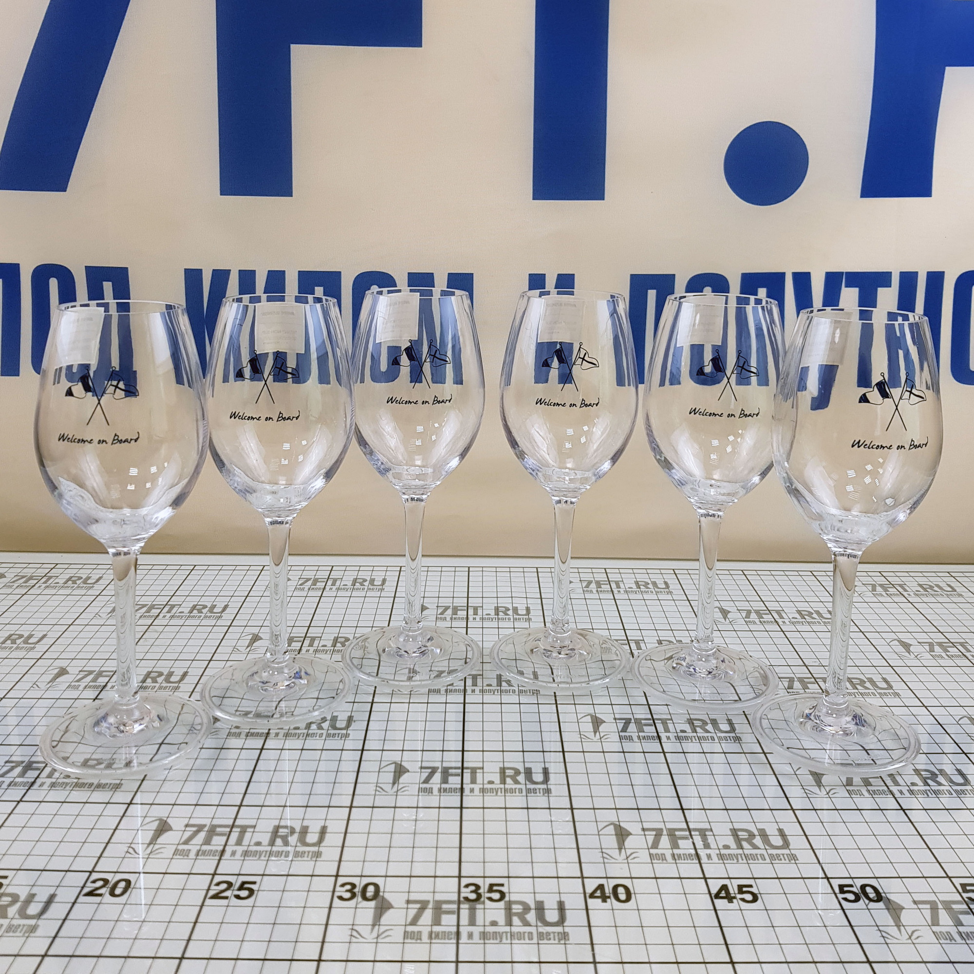 Купить Набор бокалов для вина Marine Business Welcome on board 27104 213x83мм Ø55мм 325мл 6шт из тритана 7ft.ru в интернет магазине Семь Футов