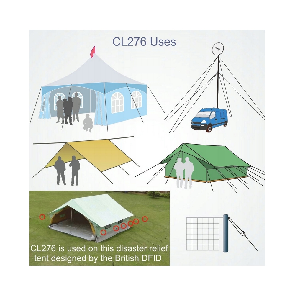 Купить Стопор щелевой палаточный Clamcleat CL276 Medium Line-Lok 47x17x35 мм нейлоновый для тросов 3-6 мм 7ft.ru в интернет магазине Семь Футов