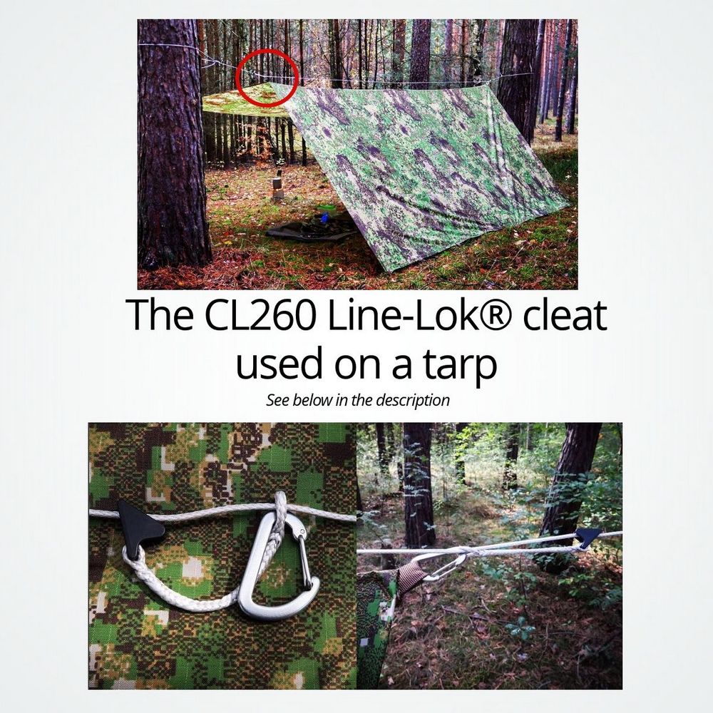 Купить Стопор щелевой палаточный Clamcleat CL260 Line-Lok 31x10x18 мм нейлоновый для тросов 2-5 мм 7ft.ru в интернет магазине Семь Футов