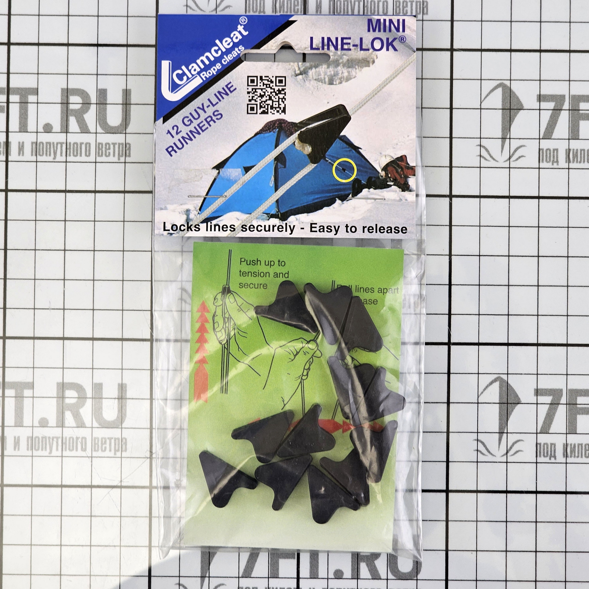 Купить Стопор щелевой палаточный Clamcleat CL266 Mini Line-Lok для шнура Ø1-3 мм из нейлона чёрного цвета 7ft.ru в интернет магазине Семь Футов