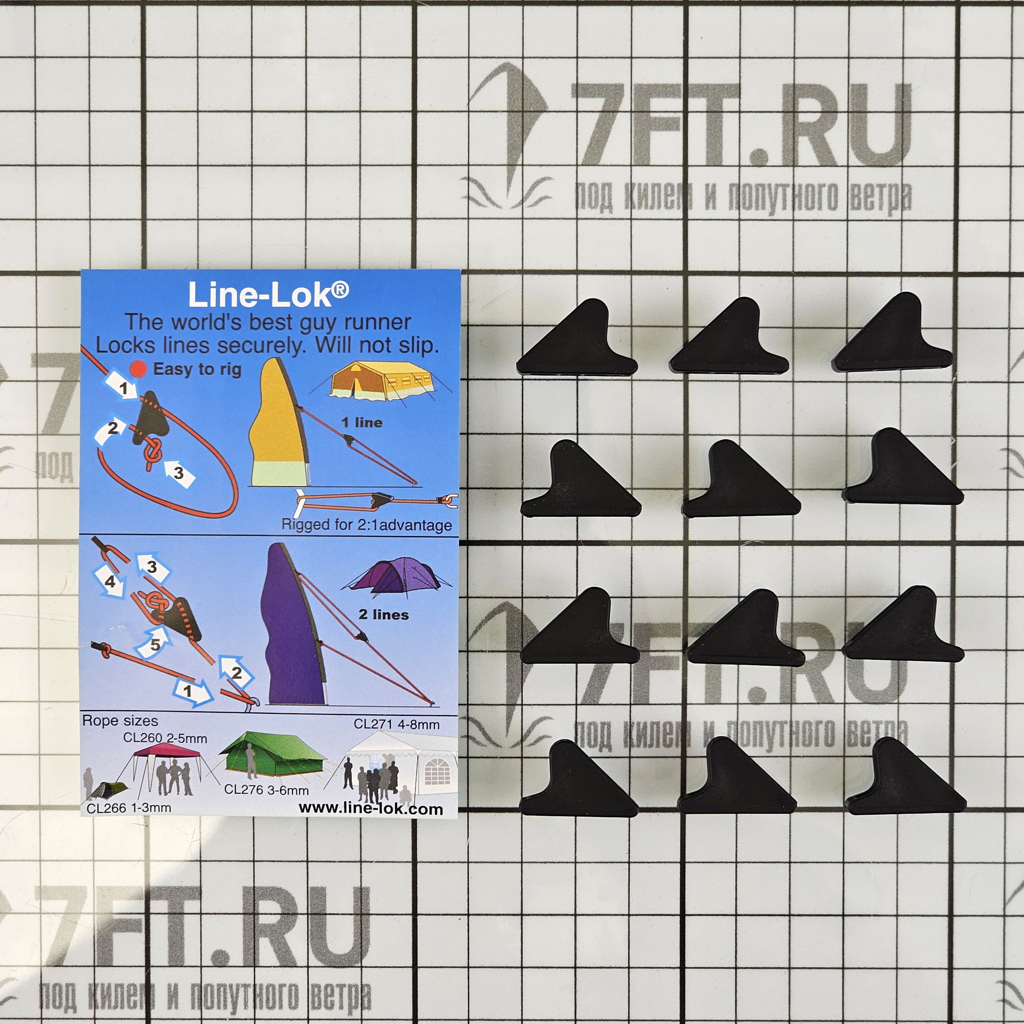 Купить Стопор щелевой палаточный Clamcleat CL266 Mini Line-Lok для шнура Ø1-3 мм из нейлона чёрного цвета 7ft.ru в интернет магазине Семь Футов