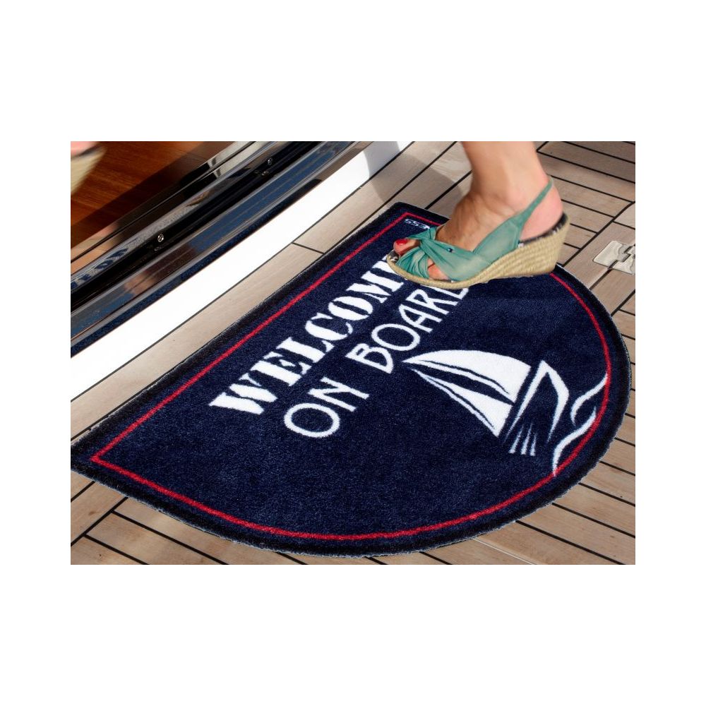 Купить Дверной коврик Marine Business Welcome 41262 750x500мм нескользящий полукруглый из синего полиамида 7ft.ru в интернет магазине Семь Футов