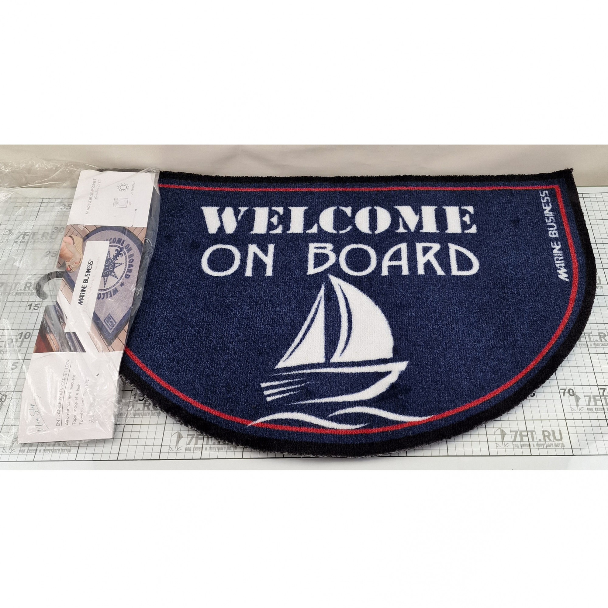 Купить Дверной коврик Marine Business Welcome 41262 750x500мм нескользящий полукруглый из синего полиамида 7ft.ru в интернет магазине Семь Футов