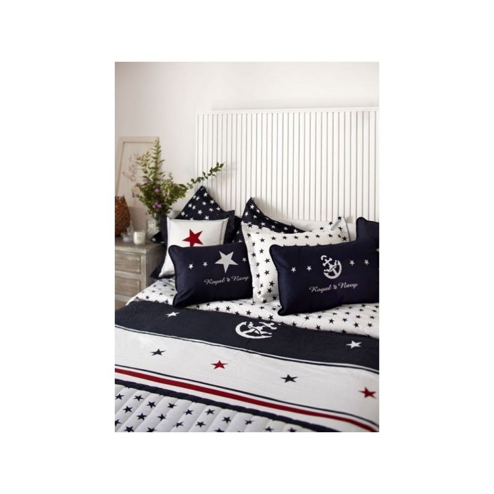 Купить Одеяло двуспальное со звездами из хлопка Marine Business 51611 2700x2400мм белое 7ft.ru в интернет магазине Семь Футов