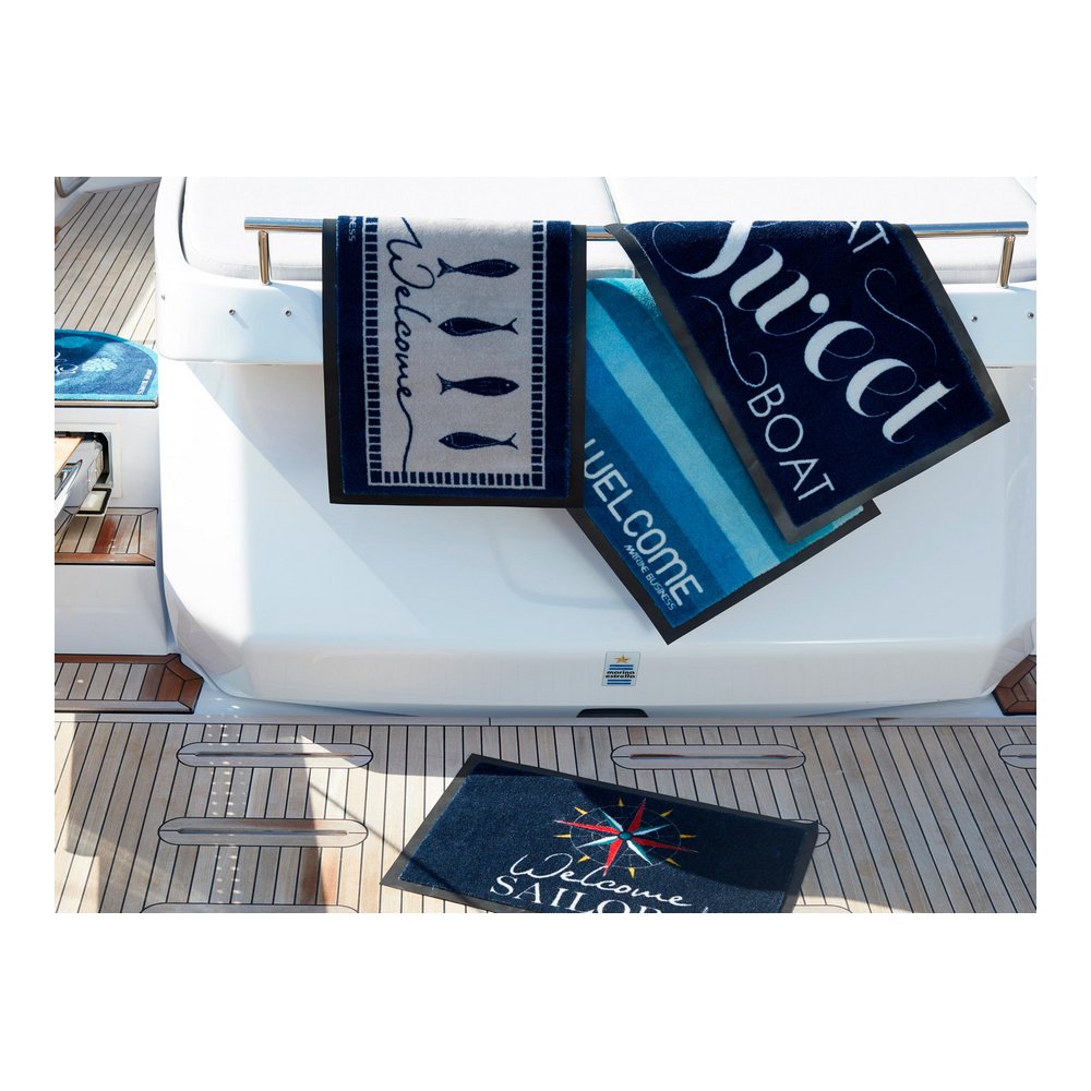 Купить  Дверной нескользящий коврик "Rosewind" Marine Business Welcome 41268 700x500мм из синего полиамида 7ft.ru в интернет магазине Семь Футов