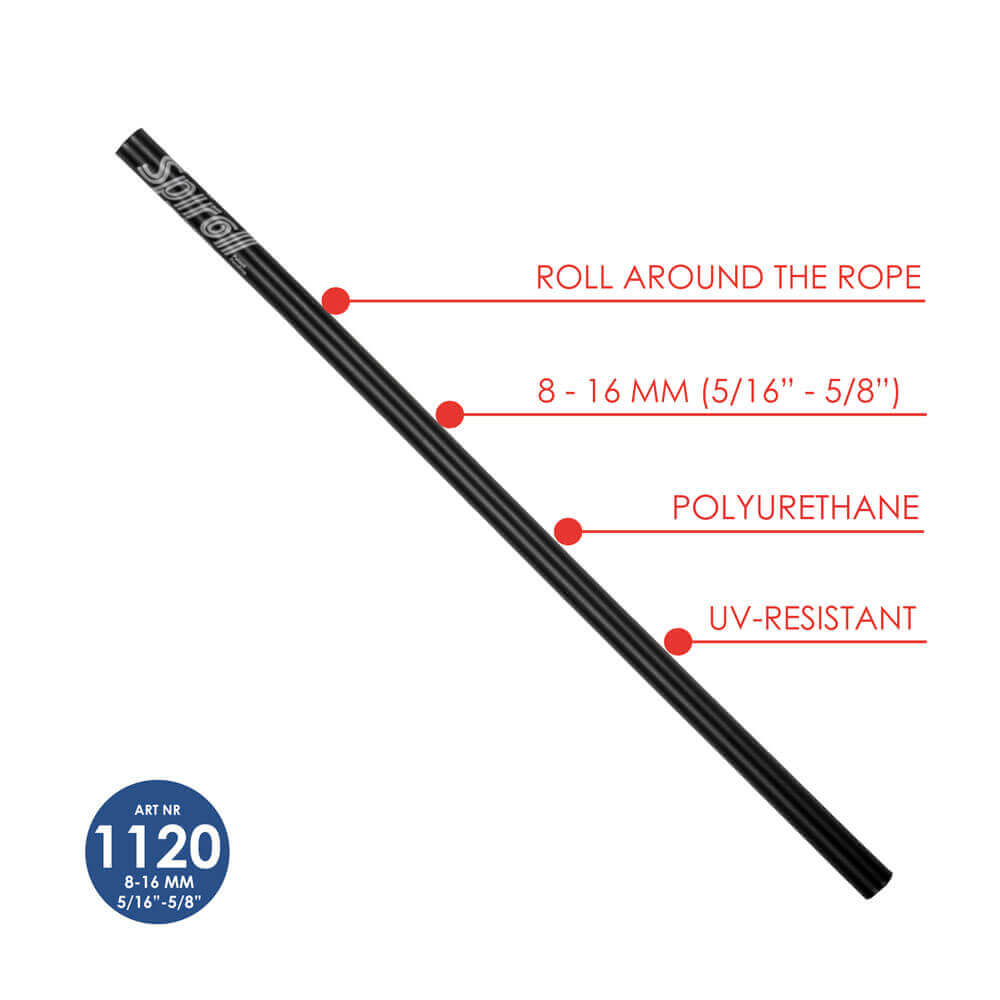 Купить Протектор для троса чёрный Waterline Design Spiroll 1120 размер M для веревки 8-16ммx400мм 7ft.ru в интернет магазине Семь Футов