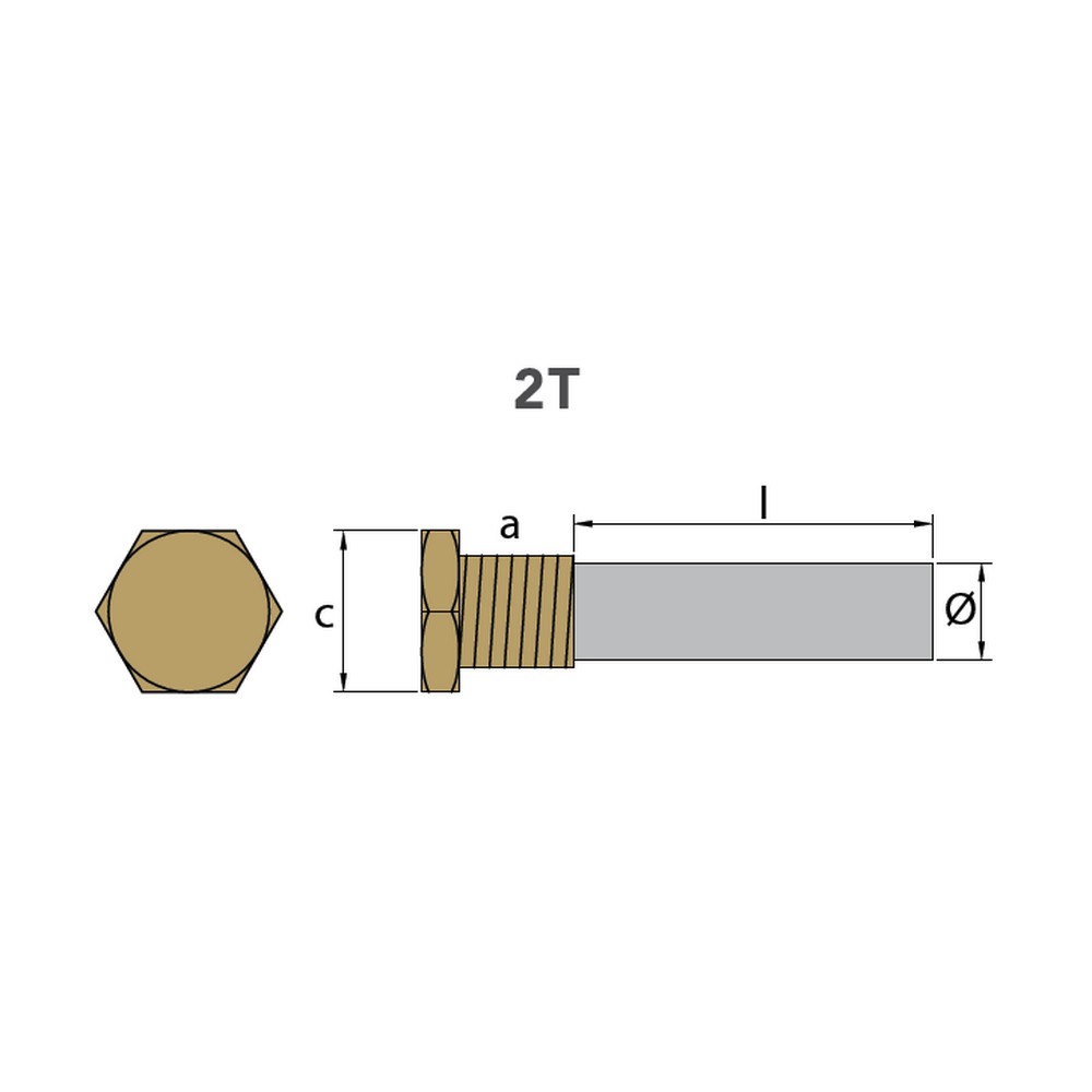Купить Цинковый анод Tecnoseal 01320T Ø15x20мм стержневой с заглушкой M18x1.5мм для лодочных двигателей Yanmar 7ft.ru в интернет магазине Семь Футов