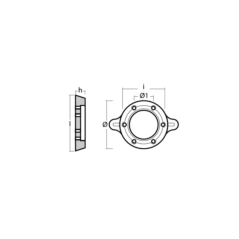 Купить Цинковый анод Tecnoseal 02516 Ø102x140x24мм кольцевой для парусного привода Technodrive SeaProp 60 7ft.ru в интернет магазине Семь Футов