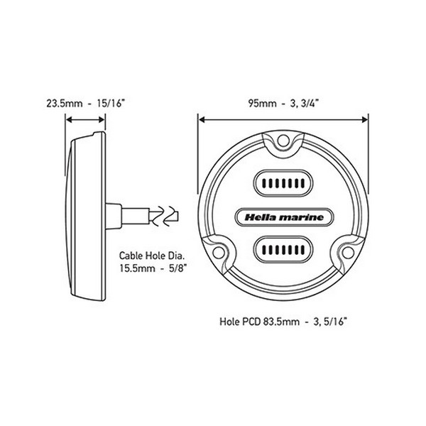 Купить Cветильник подводный RGB Hella Marine Apelo A1 2LT 016 146-001 12/24В угольная линза 7ft.ru в интернет магазине Семь Футов