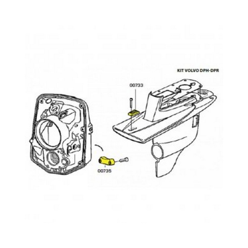 Купить Комплект алюминиевых анодов Tecnoseal KITVOLVODPHA 0,585кг для Volvo Penta DPH/DPR 7ft.ru в интернет магазине Семь Футов