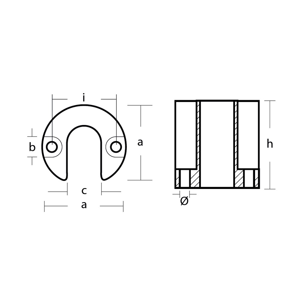 Купить Цинковый анод Tecnoseal 00818 49x49x51мм подковообразный для ПЛМ Mercury Bravo I/II/III 7ft.ru в интернет магазине Семь Футов