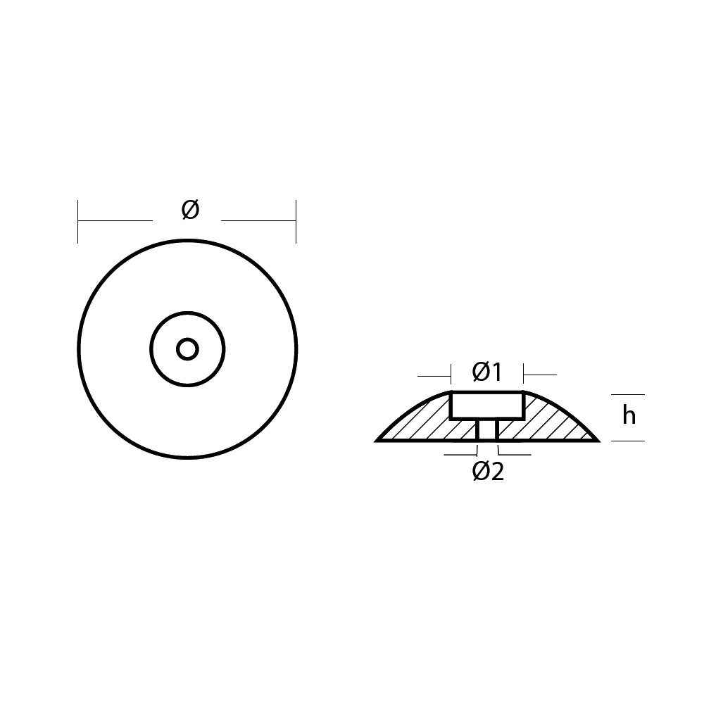 Купить Алюминиевый дисковый анод Tecnoseal 00103AL Ø110x18мм для пера руля 7ft.ru в интернет магазине Семь Футов