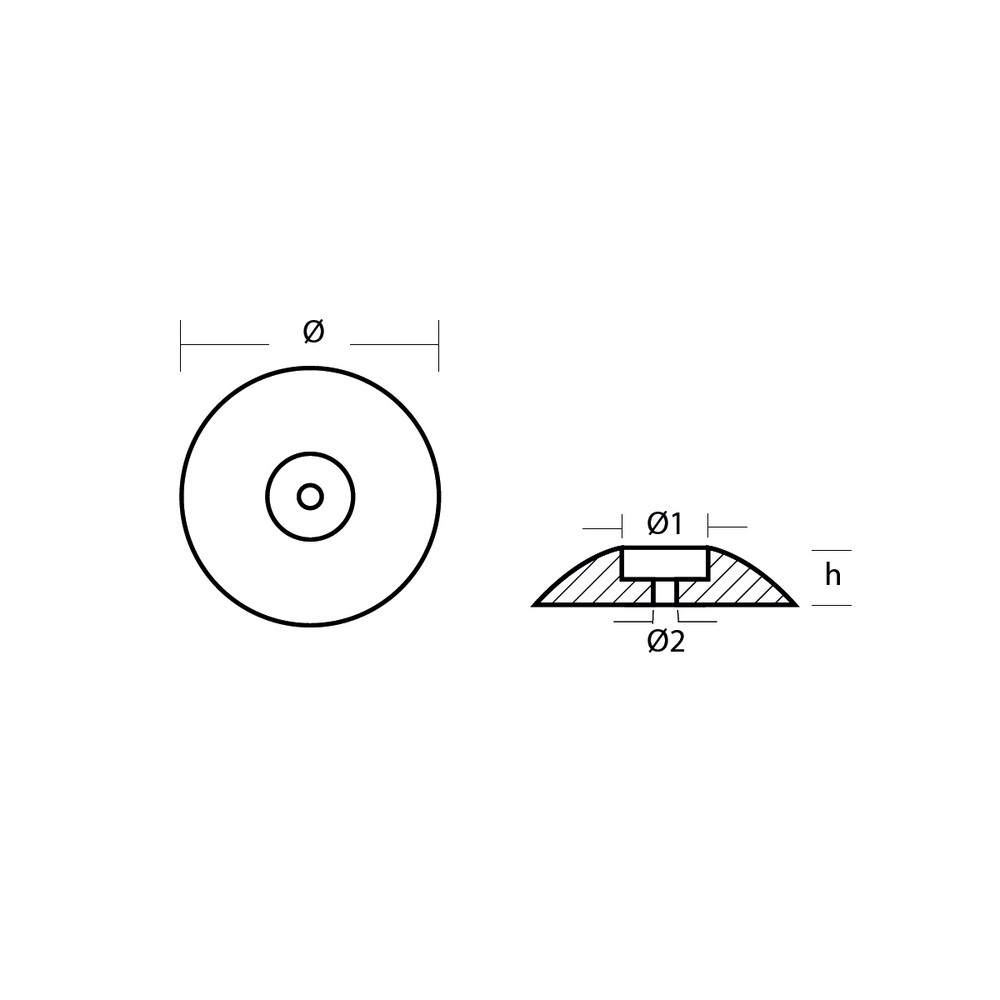 Купить Алюминиевый дисковый анод Tecnoseal 00104AL Ø125x21мм для пера руля 7ft.ru в интернет магазине Семь Футов