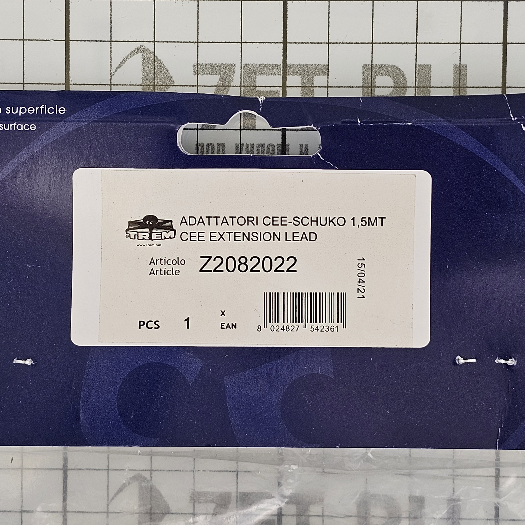 Купить Переходной кабель TREM Z2082022 3x2,5мм² 1,5м 16A 250В IP44 вилка CEE/розетка Schuko 7ft.ru в интернет магазине Семь Футов