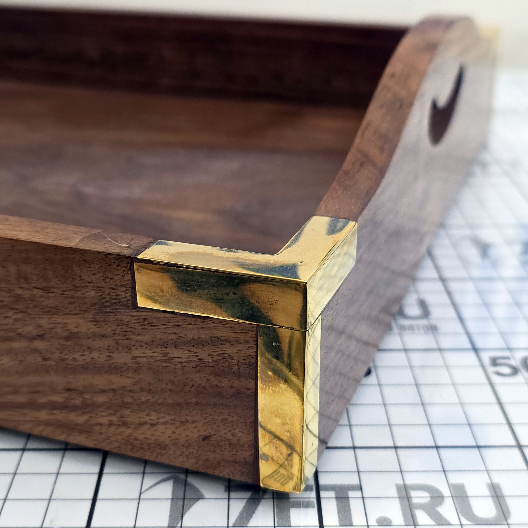 Купить Набор из трех подносов Foresti & Suardi PLAT007 из дерева и латуни 7ft.ru в интернет магазине Семь Футов