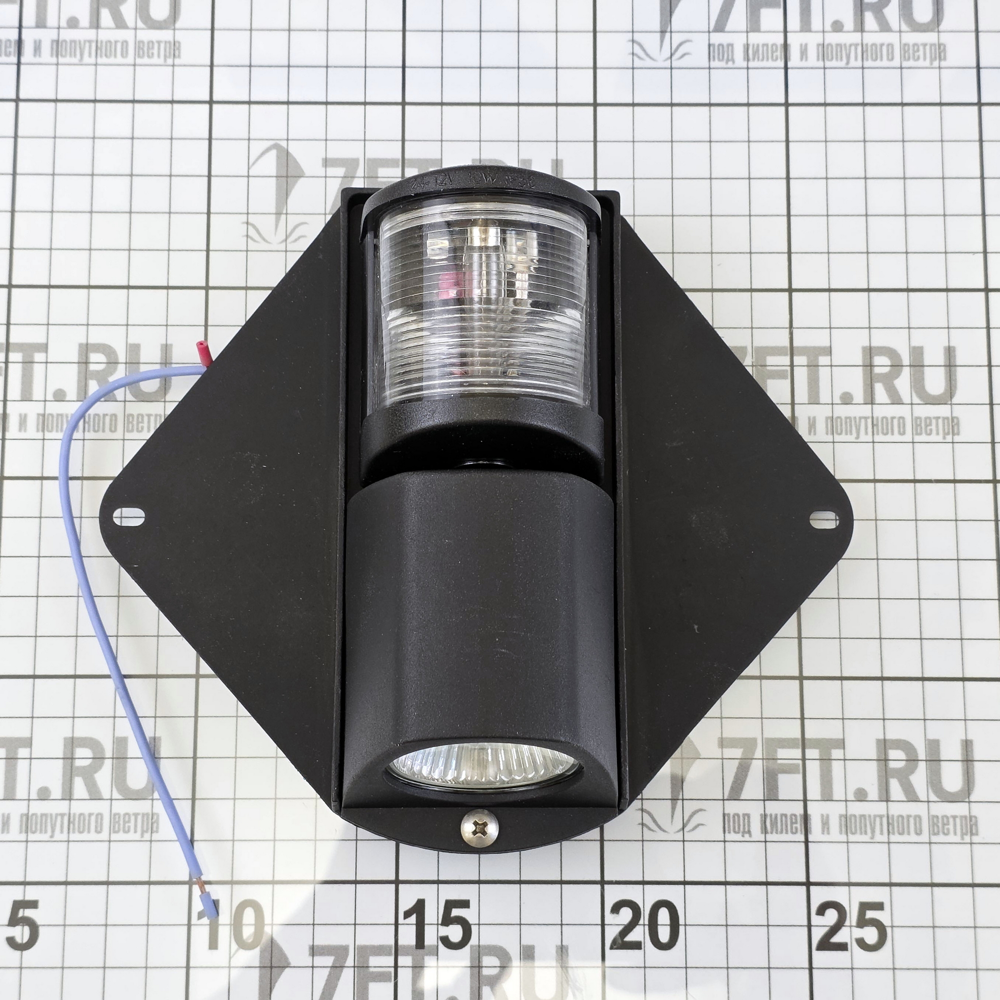 Купить Топовый огонь с палубным фонарем TREM L3600100 12В 10Вт 225° в чёрном корпусе 7ft.ru в интернет магазине Семь Футов