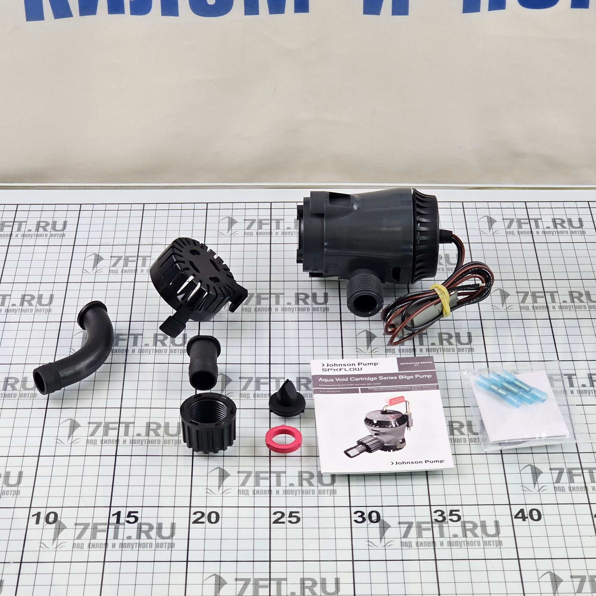Купить Картриджный погружной трюмный насос Johnson Pump Aqua Void Cartridge Bilge 10-13626-01 500GPH 12В 2,7А 38л/мин под шланг Ø19мм корпус из АБС-пластика 7ft.ru в интернет магазине Семь Футов