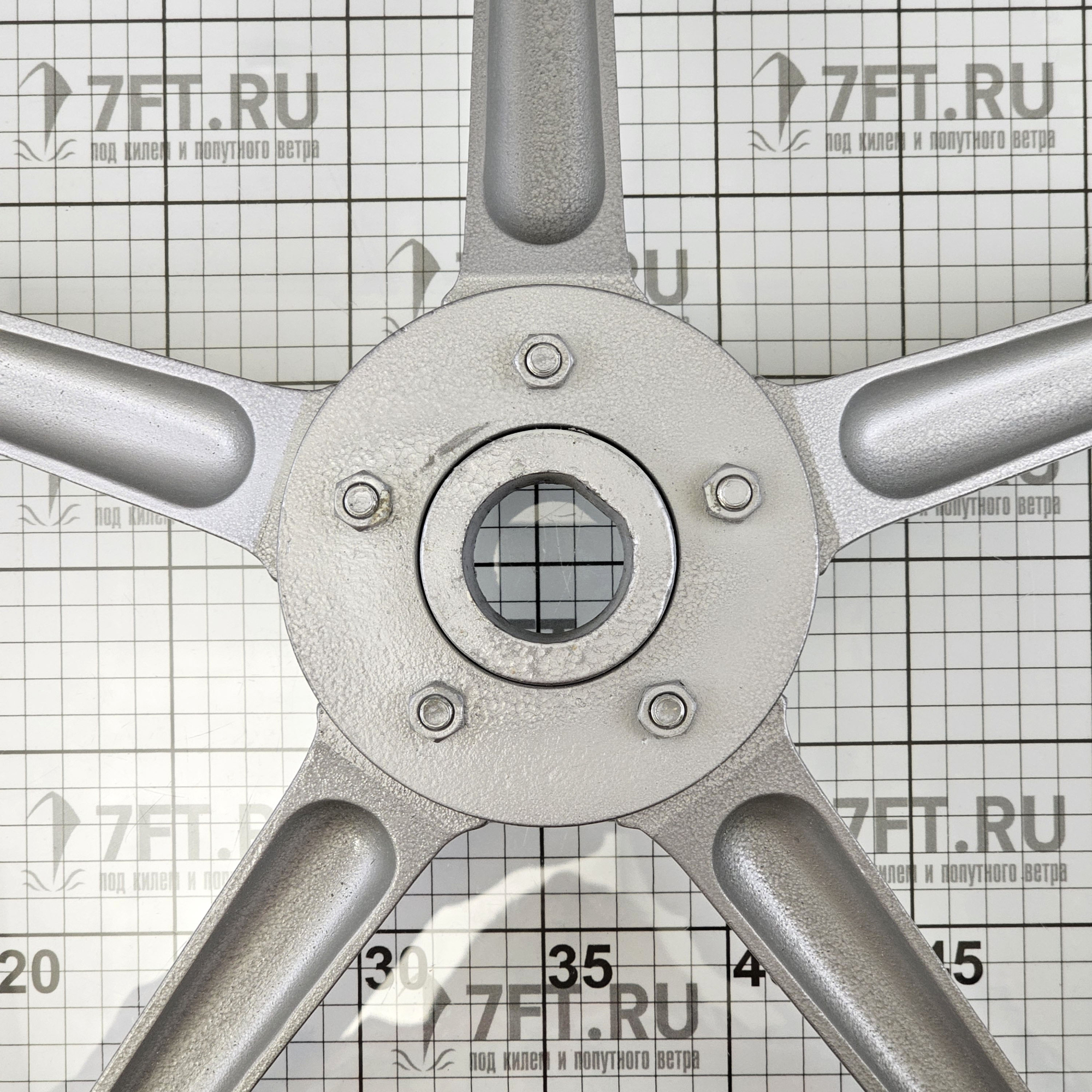 Купить Штурвал Stazo 11.0600.2 Ø600мм 6 алюминиевых спиц отделка семилетнем тиком с хромированной крышкой 7ft.ru в интернет магазине Семь Футов