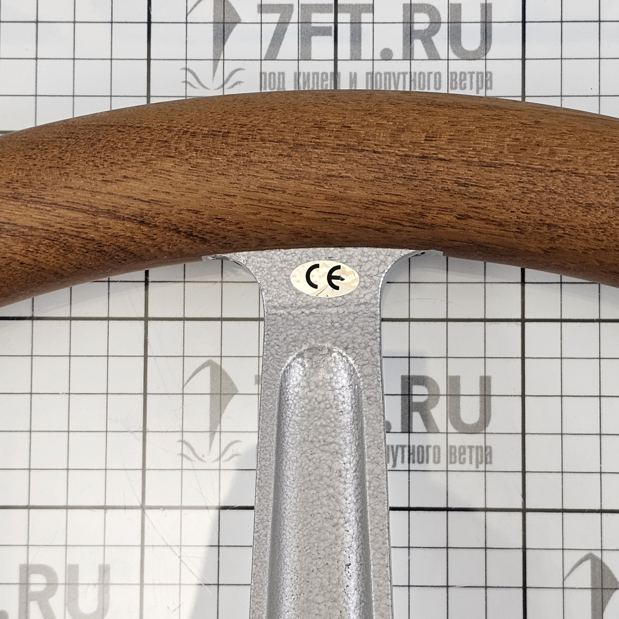 Купить Штурвал Stazo 11.0600.2 Ø600мм 6 алюминиевых спиц отделка семилетнем тиком с хромированной крышкой 7ft.ru в интернет магазине Семь Футов