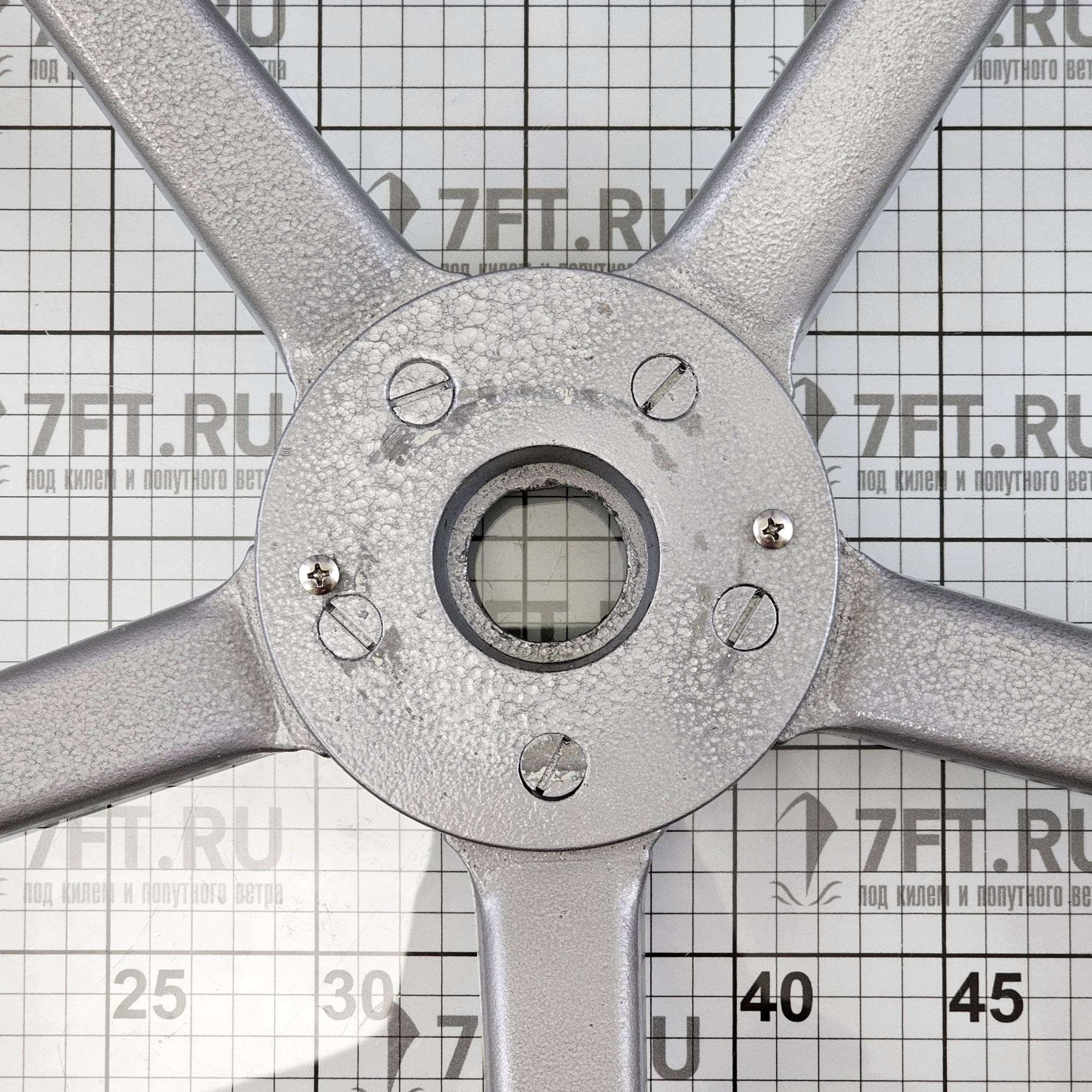 Купить Штурвал Stazo 11.0600.2 Ø600мм 6 алюминиевых спиц отделка семилетнем тиком с хромированной крышкой 7ft.ru в интернет магазине Семь Футов