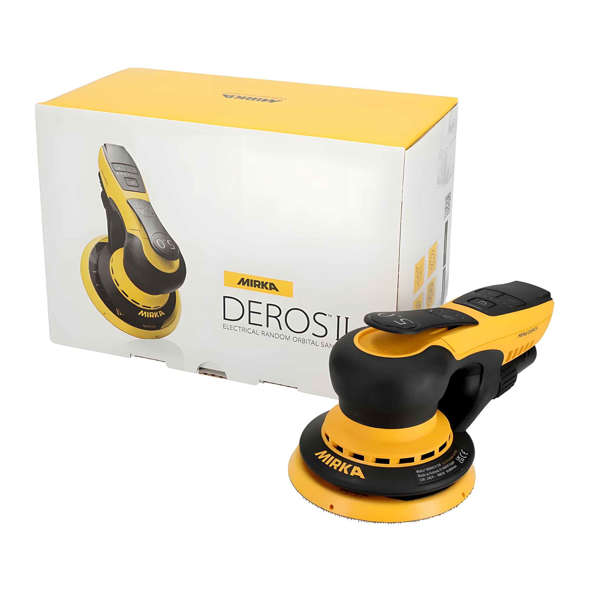 Купить Электрическая орбитальная шлифовальная машинка Mirka Deros II 550 MID5504044 4000-10000об/мин 220-240В 400Вт тарелка Ø125мм ход 5мм уровень шума 71дБ уровень вибрации 3,2м/с² 7ft.ru в интернет магазине Семь Футов