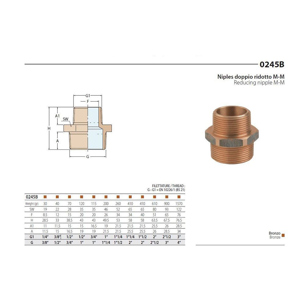 Купить Переходник прямой Guidi Marine 0245B#200214 1"1/4x1" наружная-наружная резьба 7ft.ru в интернет магазине Семь Футов