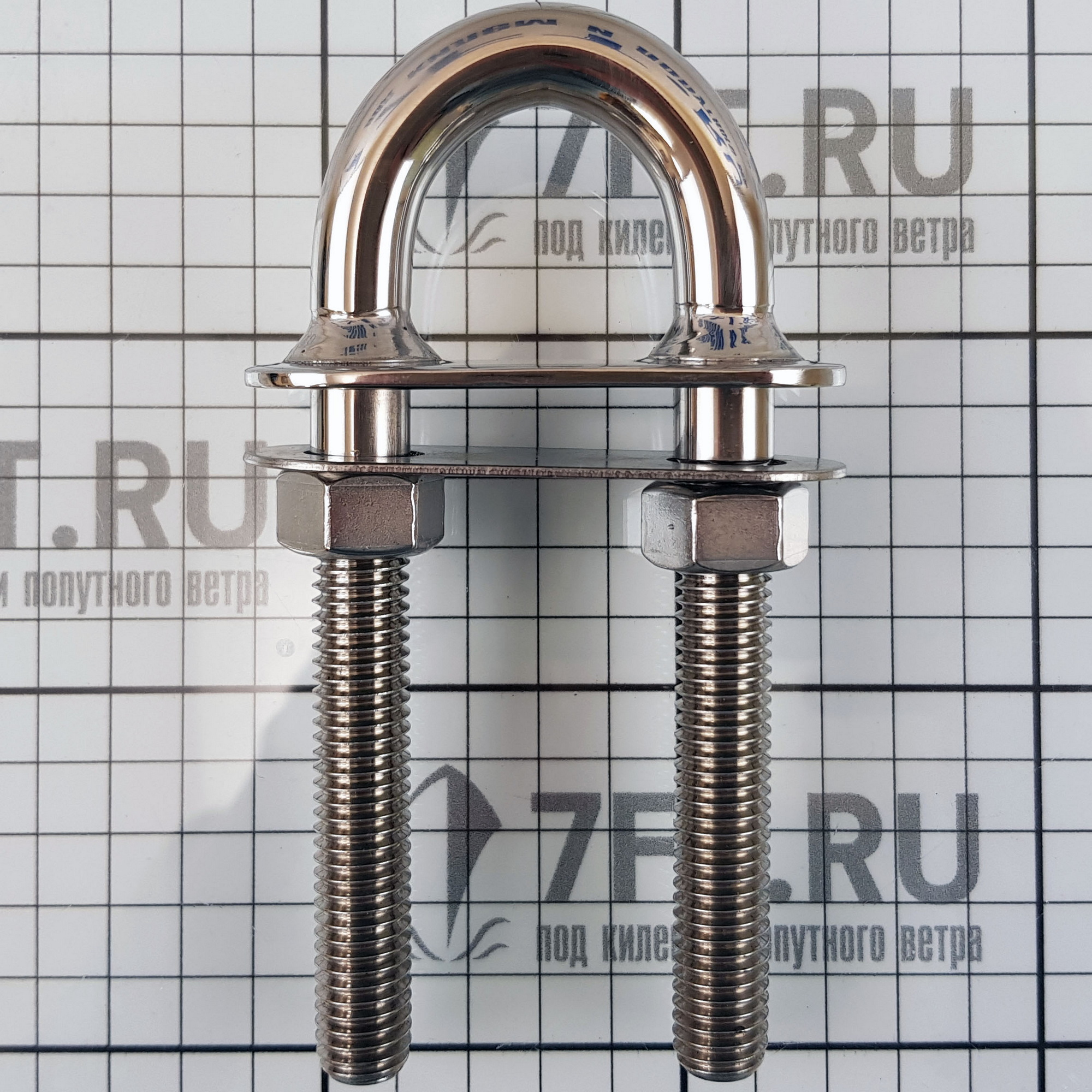 Купить Скоба U-образная De Luxe с конусными концами 136x12,5мм 9000кг из зеркально-полированной нержавеющей стали AISI304, Osculati 39.127.06 7ft.ru в интернет магазине Семь Футов