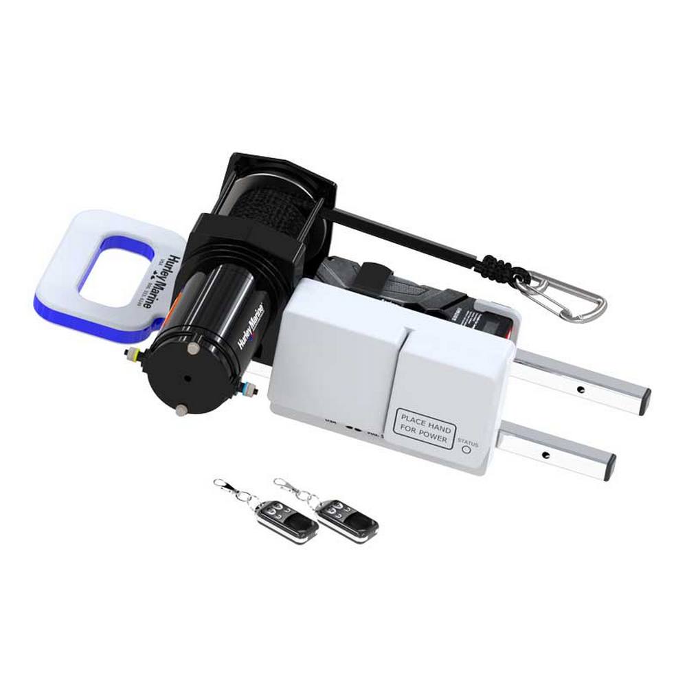 Купить Система шлюпбалок Hurley marine H3O+ XL H3O-922XLEW с электрической лебедкой грузоподъемность 453кг из прочного белого полиэтилена для лодок с жестким дном и гидроциклов длиной до 3,96м 7ft.ru в интернет магазине Семь Футов