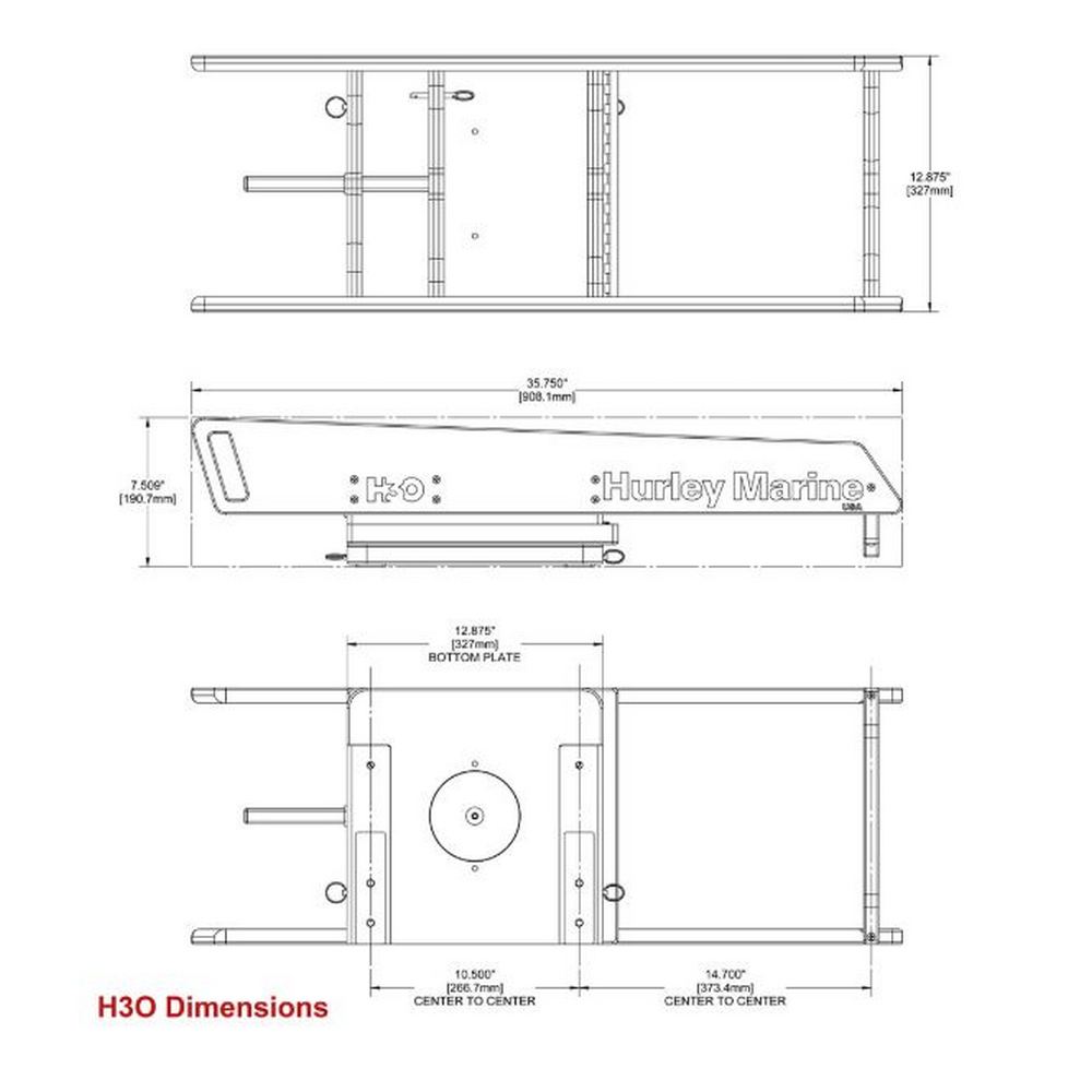 Купить Система шлюпбалок Hurley marine H3O H3O-1120BWEW с электрической лебедкой грузоподъемность 181кг из прочного черного полиэтилена для лодок с жестким дном и гидроциклов длиной до 3,23м 7ft.ru в интернет магазине Семь Футов