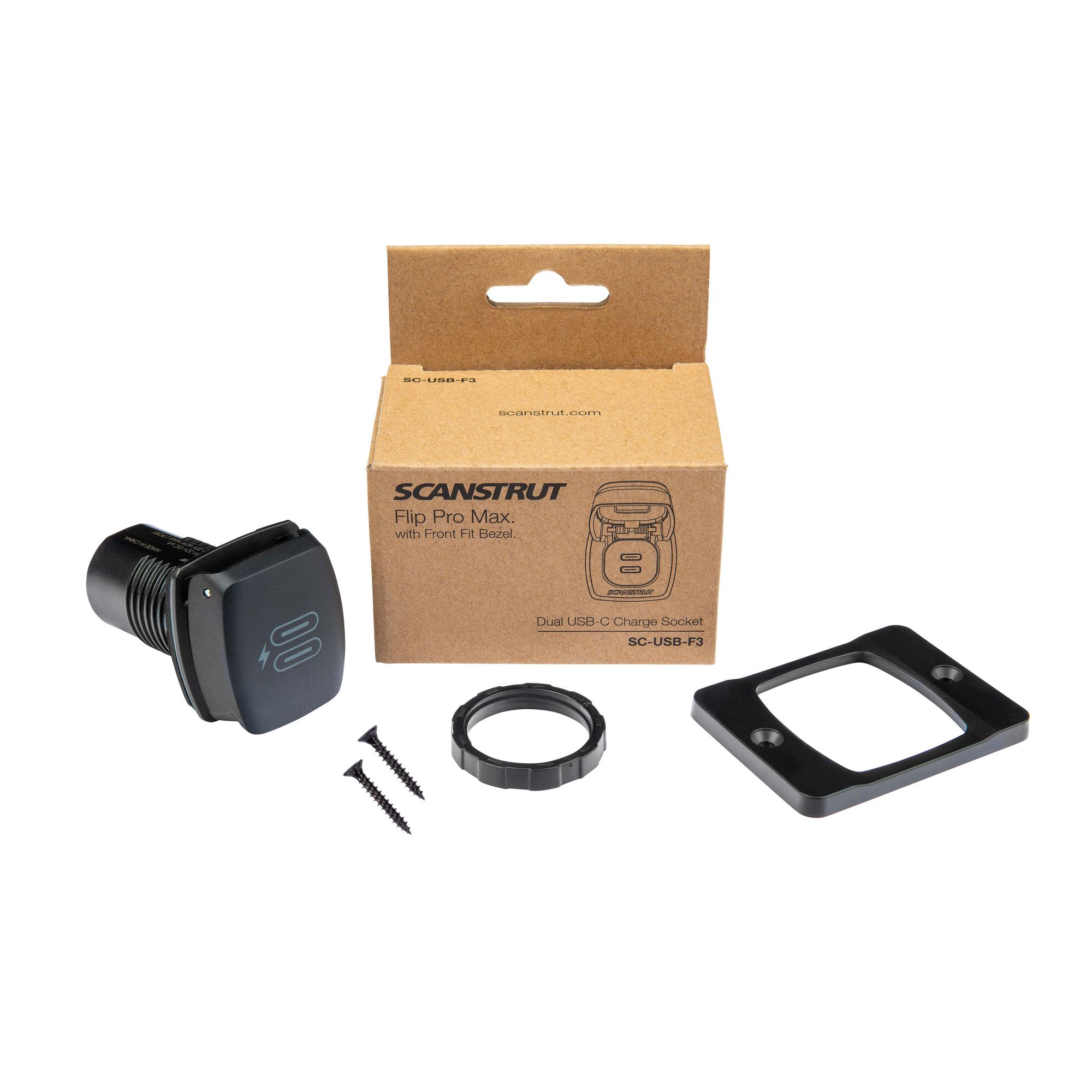 Купить Водонепроницаемый зарядный порт Scanstrut FLIP PRO SC-USB-F3 12–24В 36/60Вт USB-A/USB-C IP67 быстрая зарядка PD и QC ⌀47х40мм из нейлона 7ft.ru в интернет магазине Семь Футов