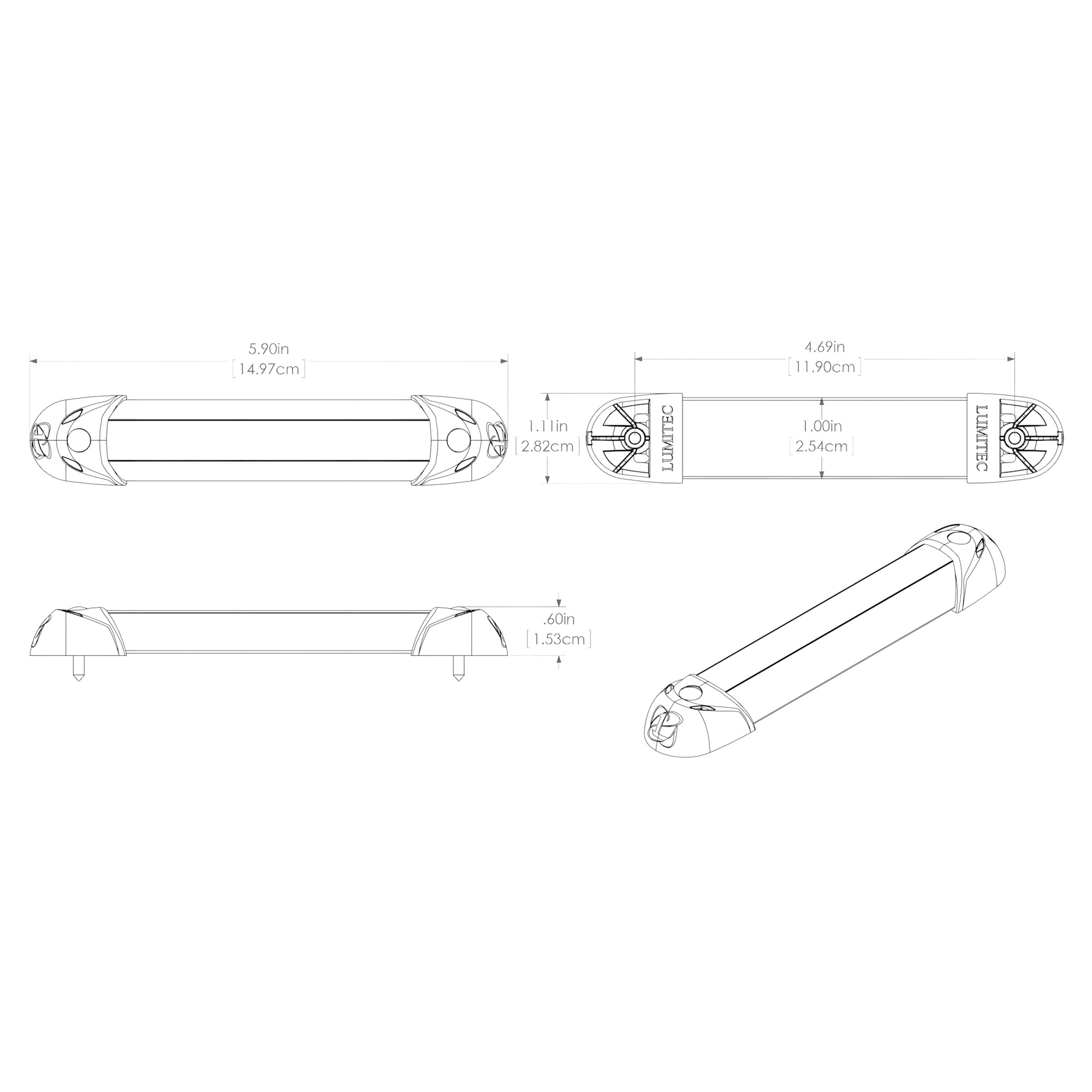 Купить Cветодиодный светильник Lumitec Mini Rail2 101545 10-30В 0,20-0,51А 4Вт 330лм 5000°К IP67 красный/зеленый/синий/белый свет серебистый/белый корпус 7ft.ru в интернет магазине Семь Футов
