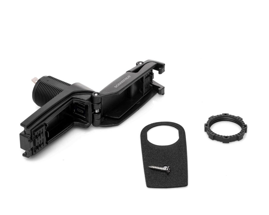 Купить Водонепроницаемый зарядный порт Scanstrut ROKK Charge Pro SC-USB-03 12–24В 36/60Вт USB-A/USB-C IPX6 Ø39х94мм быстрая зарядка PD и QC черный 7ft.ru в интернет магазине Семь Футов