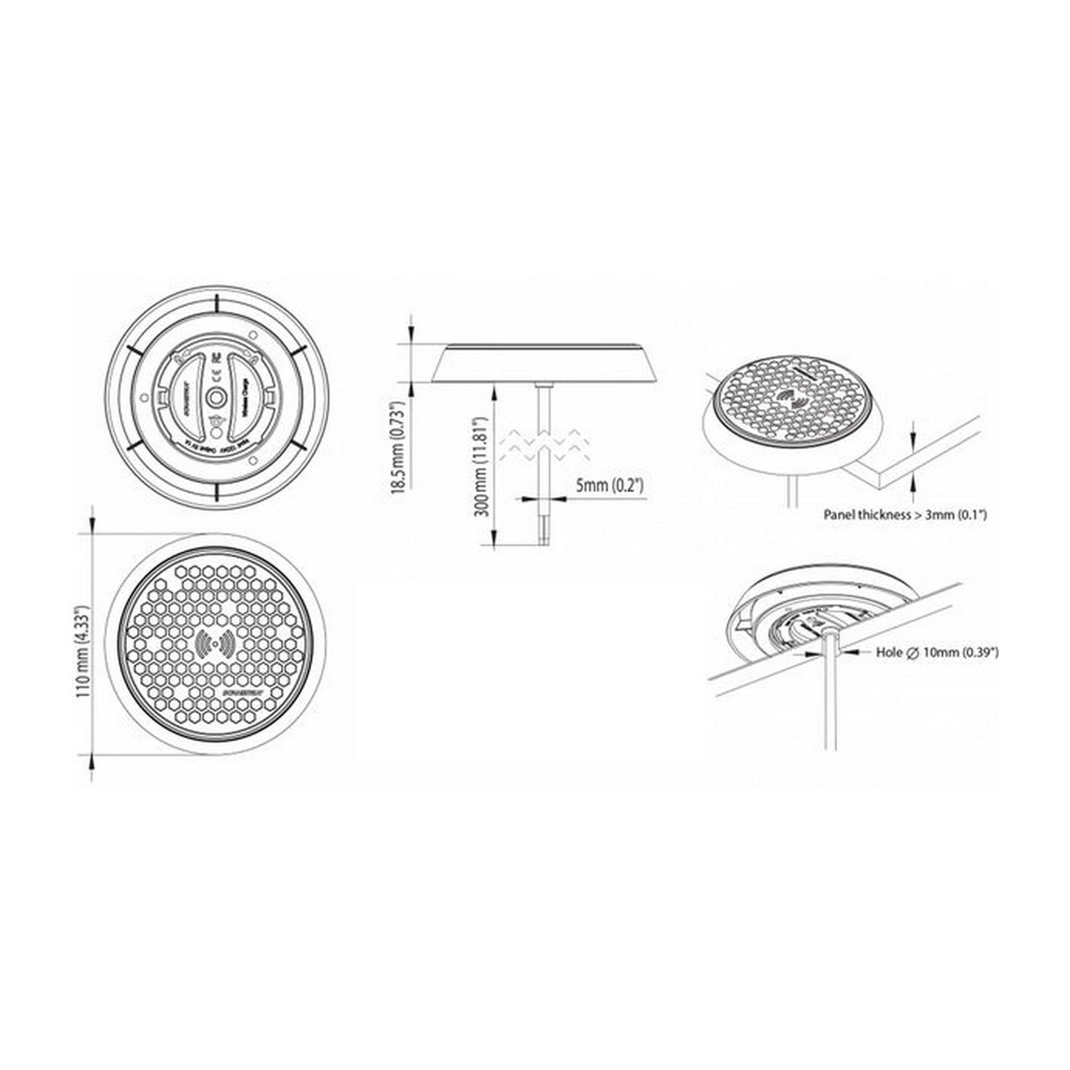Купить Рамка Scanstrut Bezel SC-CW-BZ Ø110мм черная для монтажа беспроводных зарядных устройств Scanstrut ROKK 7ft.ru в интернет магазине Семь Футов