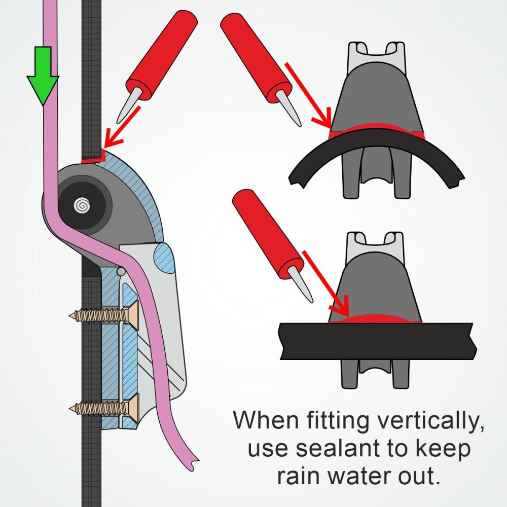Купить Пластина со шкивом Clamcleat CL835 для троса Ø3-6мм до 150кг из нейлона для стопоров CL211 Mk2 и CL272 7ft.ru в интернет магазине Семь Футов