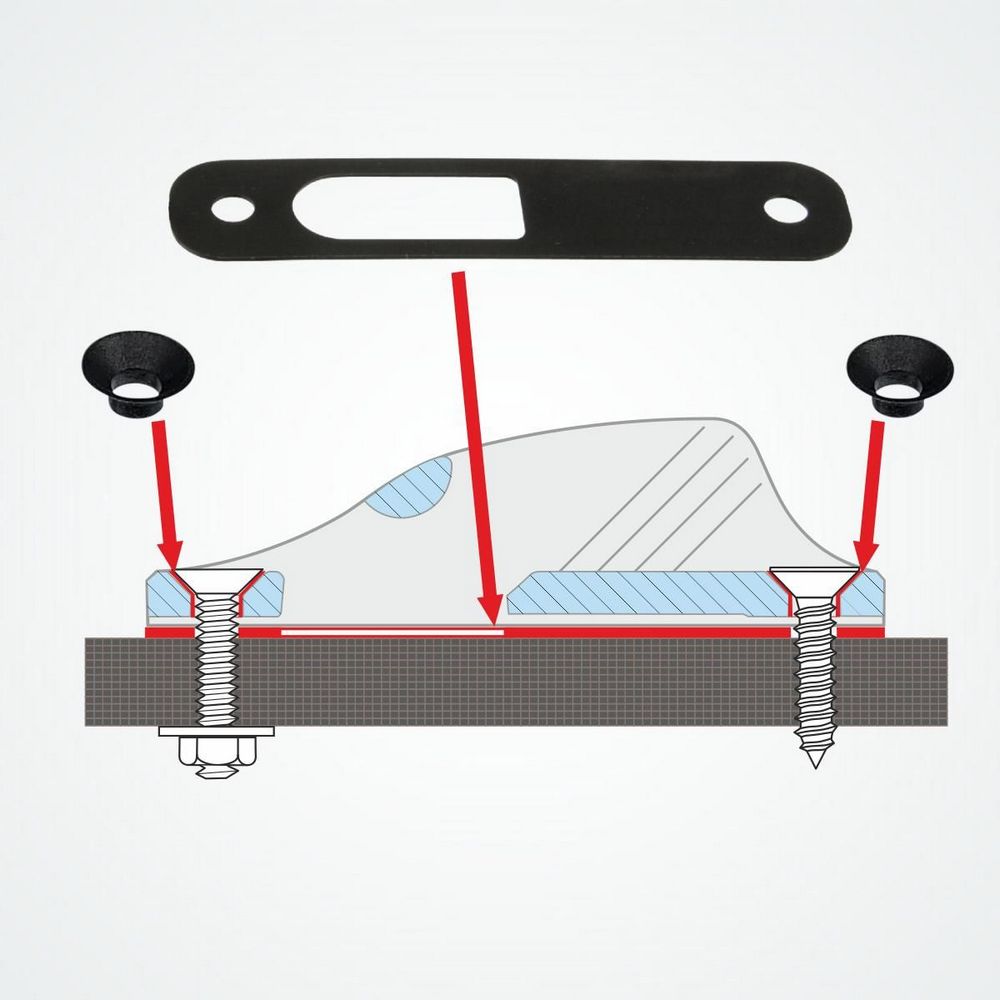 Купить Изоляционная пластина Clamcleat PT422&23/R 82x18мм из нейлона для стопоров Mk1 Racing Junior 7ft.ru в интернет магазине Семь Футов