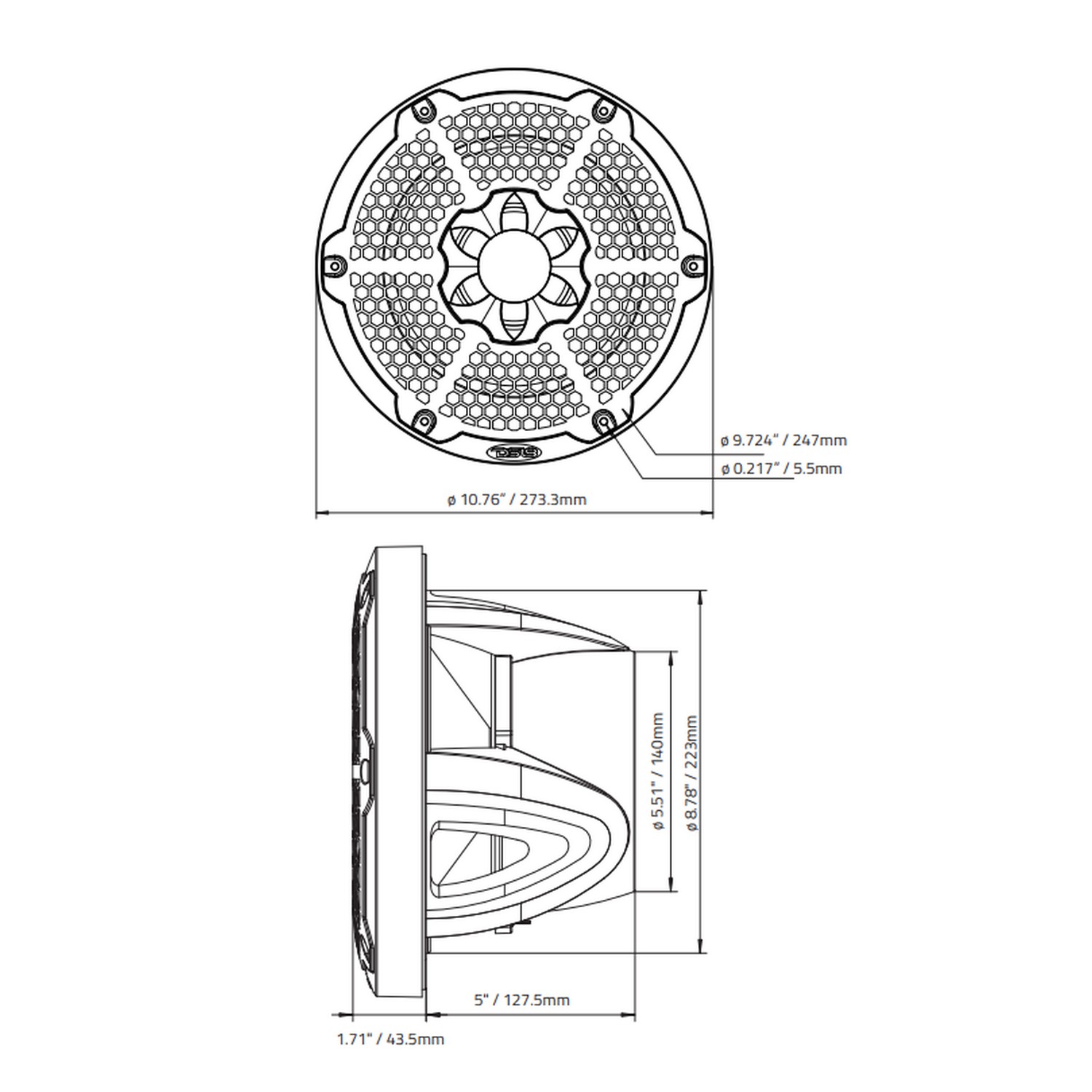 Купить Сабвуфер DS18 NXL-10SUB/BK Ø254мм 35–250Гц 300-600Вт 2-4Ом IP65 светодиодная RGB-подсветка из черного полипропилена 7ft.ru в интернет магазине Семь Футов