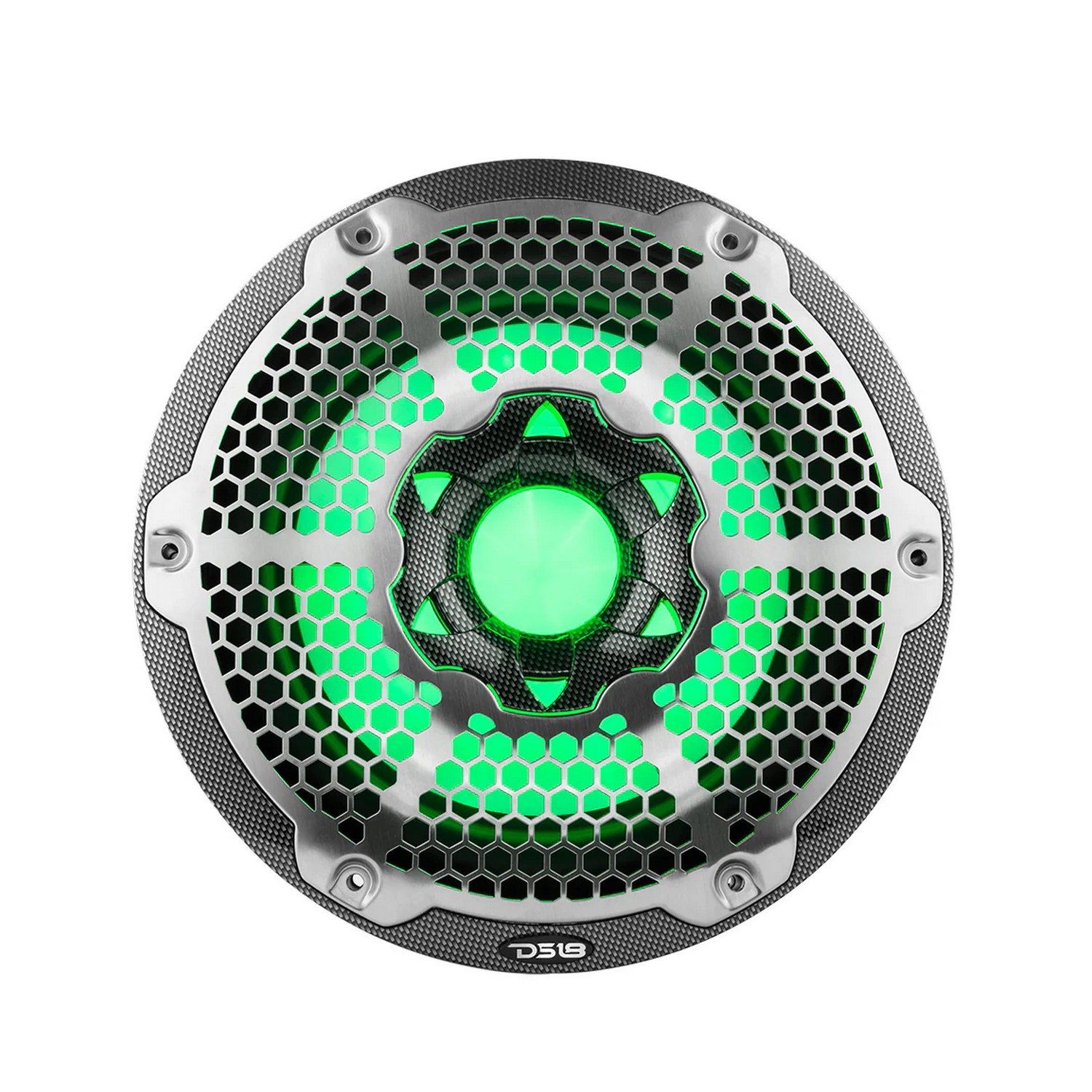 Купить Сабвуфер DS18 CF-10SUB Ø254мм 35–250Гц 300-600Вт 2-4Ом IP65 светодиодная RGB-подсветка глянцевый из углеродного волокна чёрного цвета 7ft.ru в интернет магазине Семь Футов