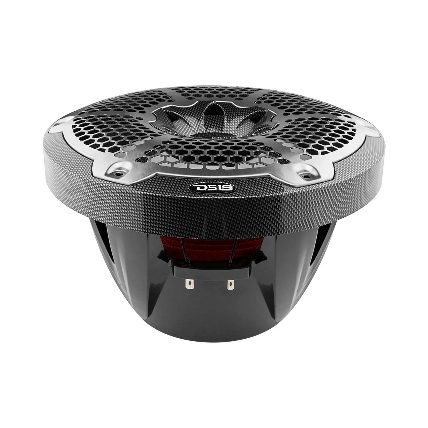 Купить Сабвуфер DS18 CF-10SUB Ø254мм 35–250Гц 300-600Вт 2-4Ом IP65 светодиодная RGB-подсветка глянцевый из углеродного волокна чёрного цвета 7ft.ru в интернет магазине Семь Футов