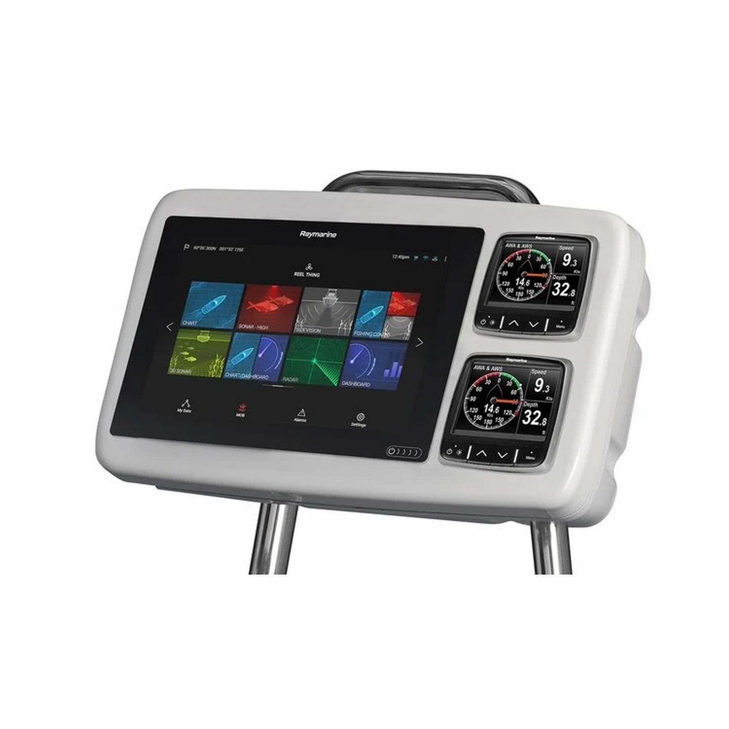 Купить Держатель дисплея Scanstrut SPH-SYSTEM-W 587x327x175мм для крепления дисплеев до 12 дюймов и 2 приборов на направляющую Ø25-33,7мм из белого АБС-пластика с акриловой крышкой 7ft.ru в интернет магазине Семь Футов